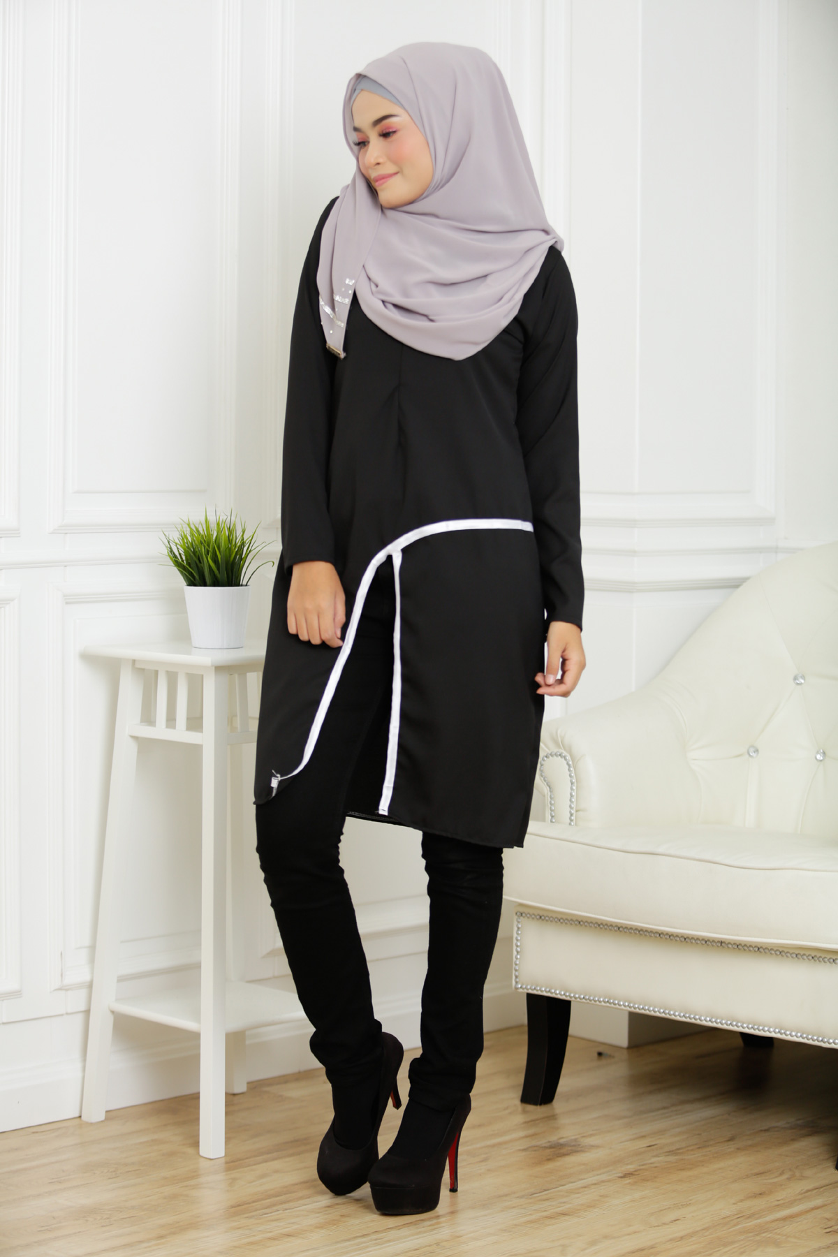 SW5316 MATERNITY FASHION BLOUSE BLACK