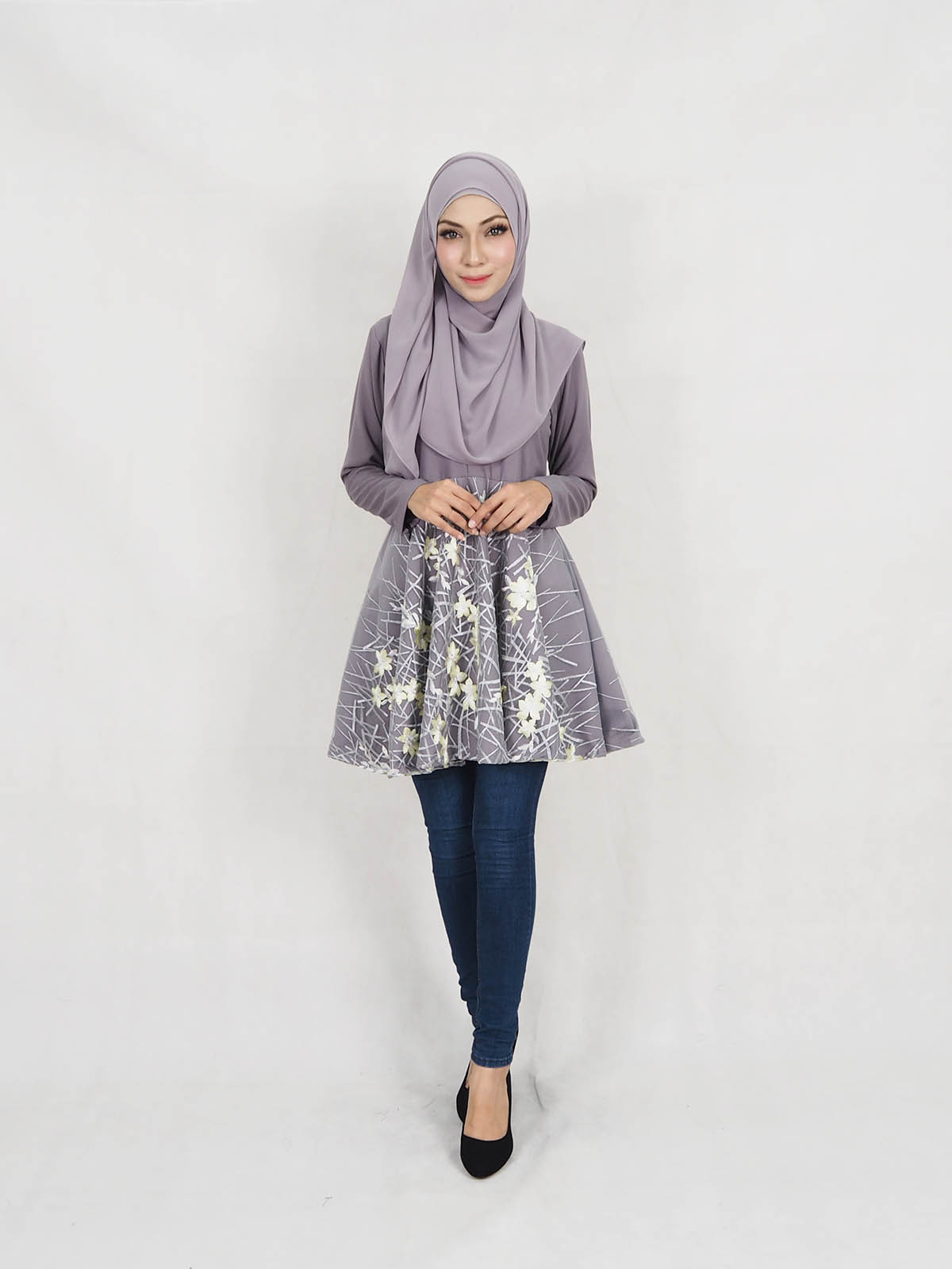 SW5318 WOMEN'S BLOUSE GREY