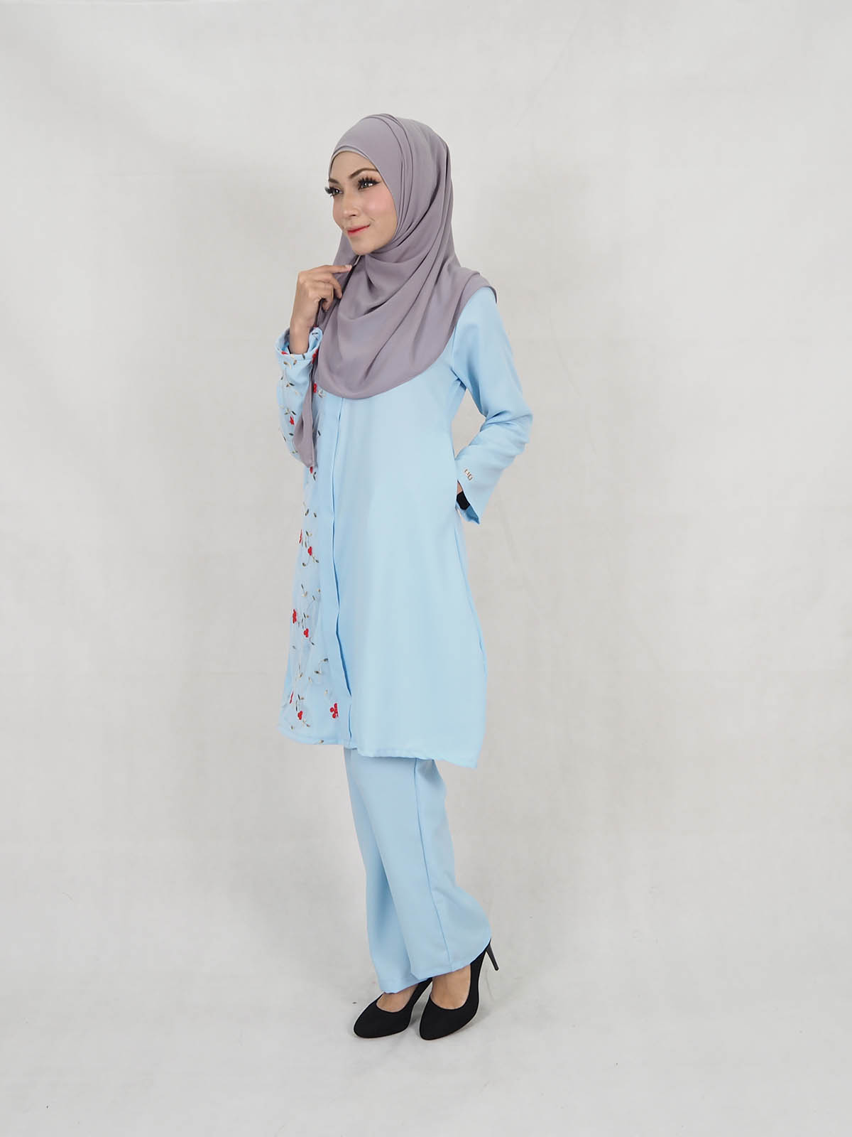 SW5319 BLOUSE + PANTS SET LIGHT BLUE