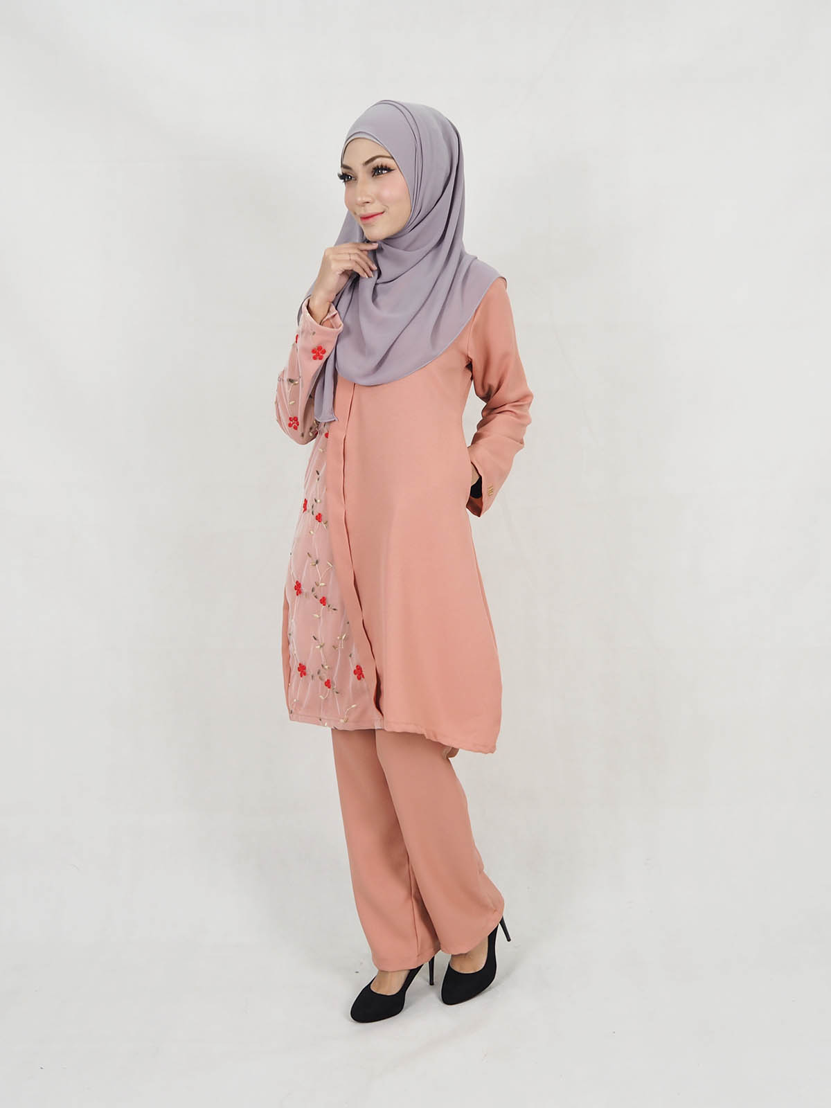 SW5319 BLOUSE + PANTS SET PEACH