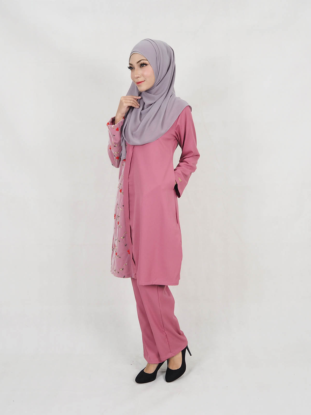 SW5319 BLOUSE + PANTS SET DUSTY PINK