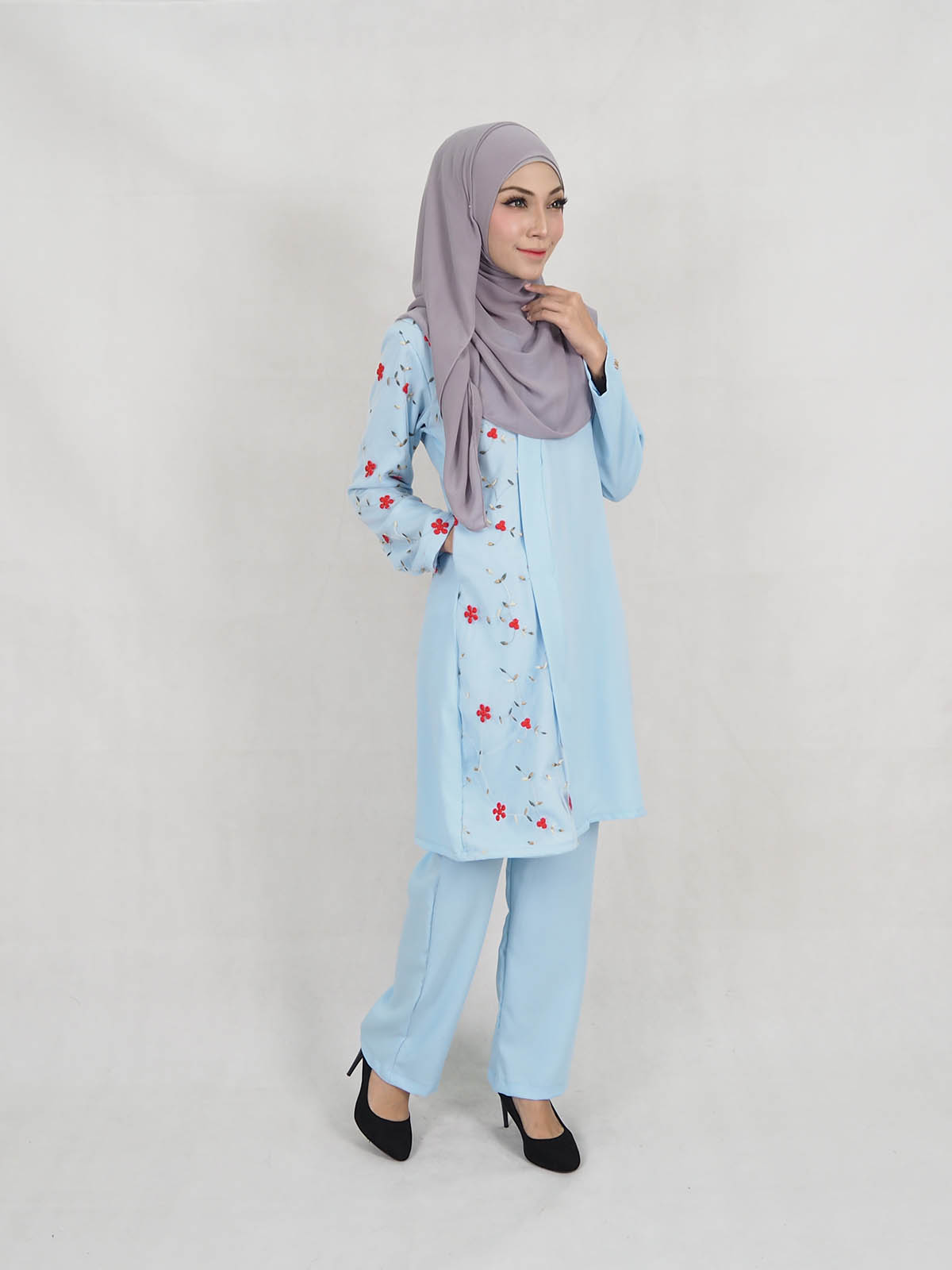 SW5319 BLOUSE + PANTS SET LIGHT BLUE
