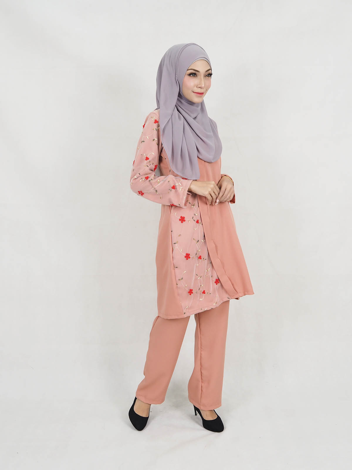 SW5319 BLOUSE + PANTS SET PEACH