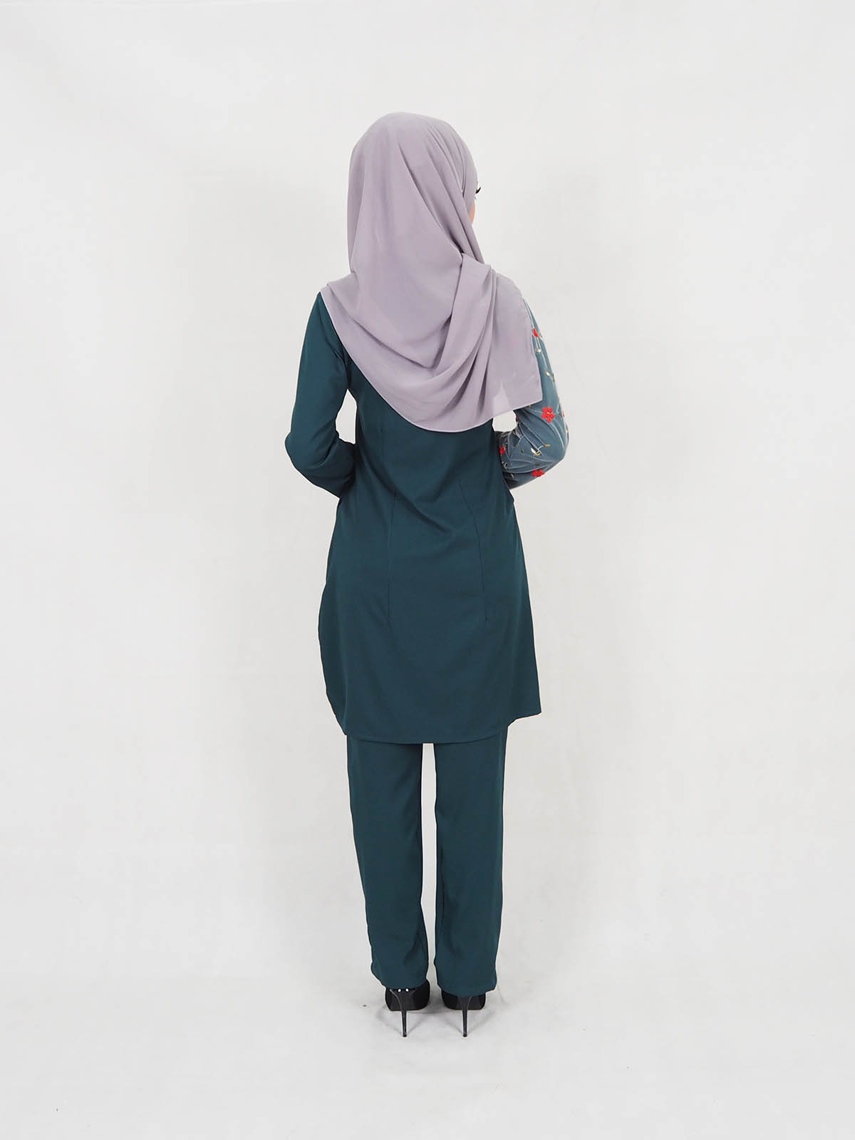 SW5319 BLOUSE + PANTS SET EMERALD GREEN
