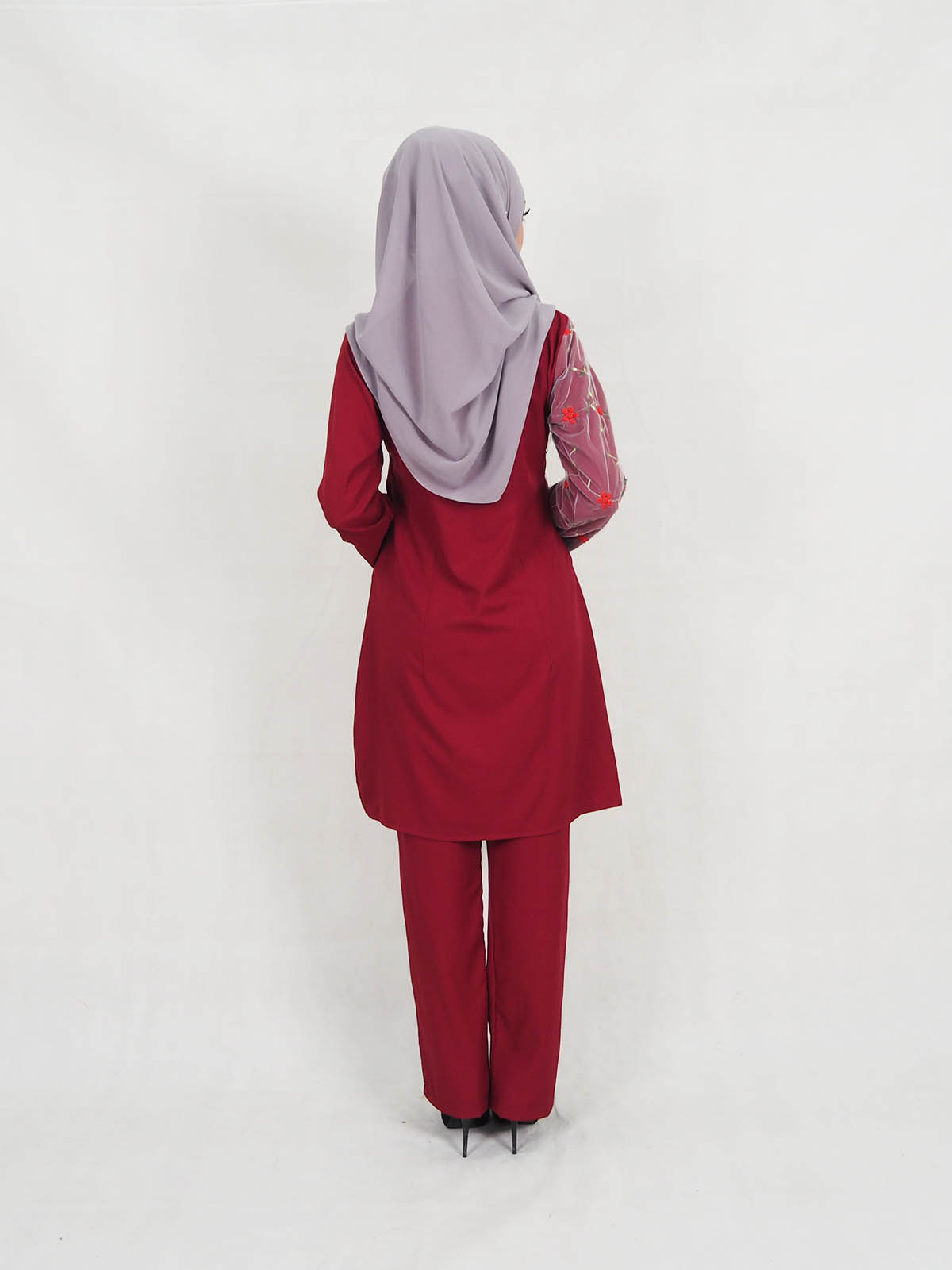 SW5319 BLOUSE + PANTS SET MAROON