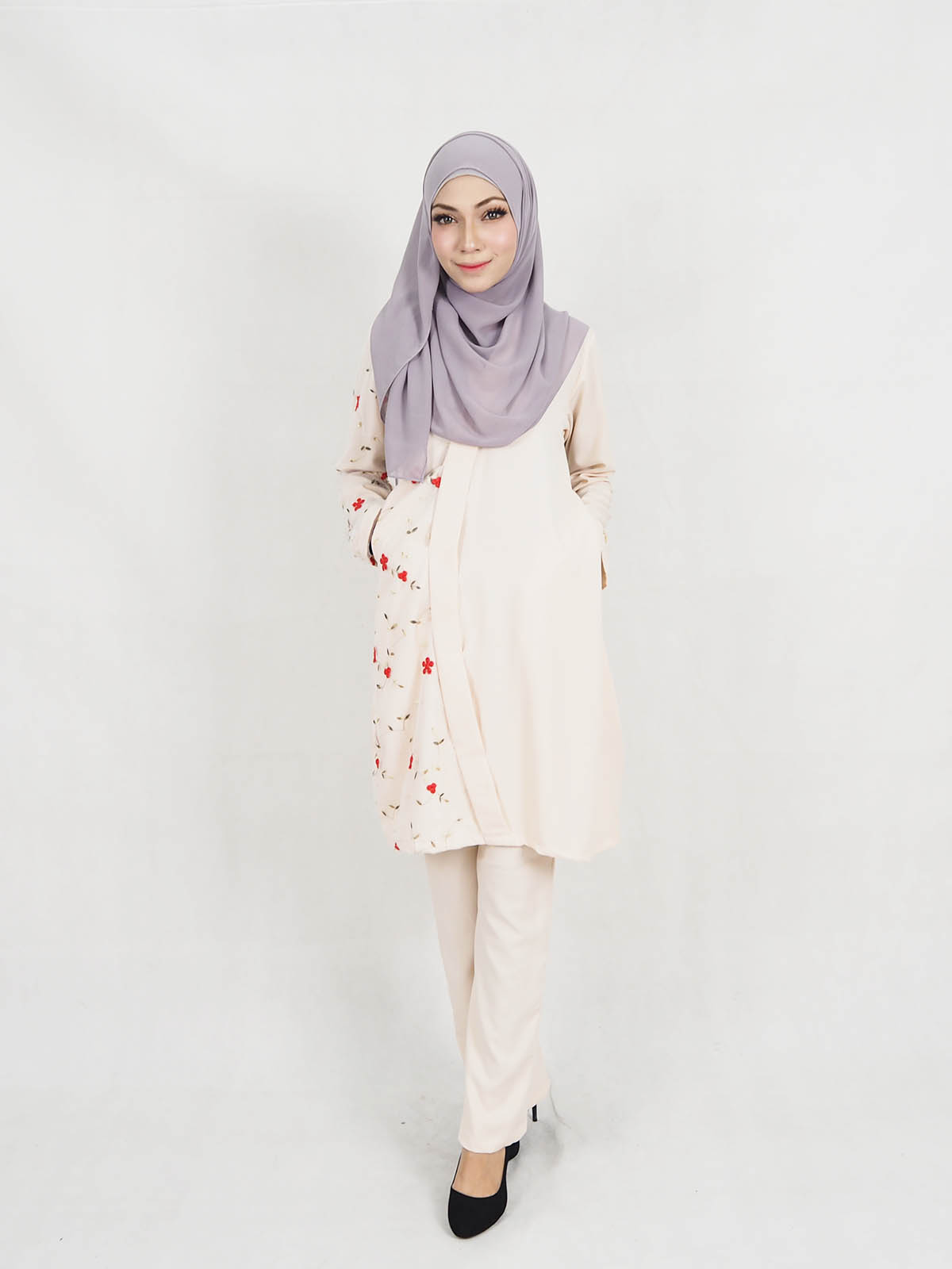 SW5319 BLOUSE + PANTS SET CREAM
