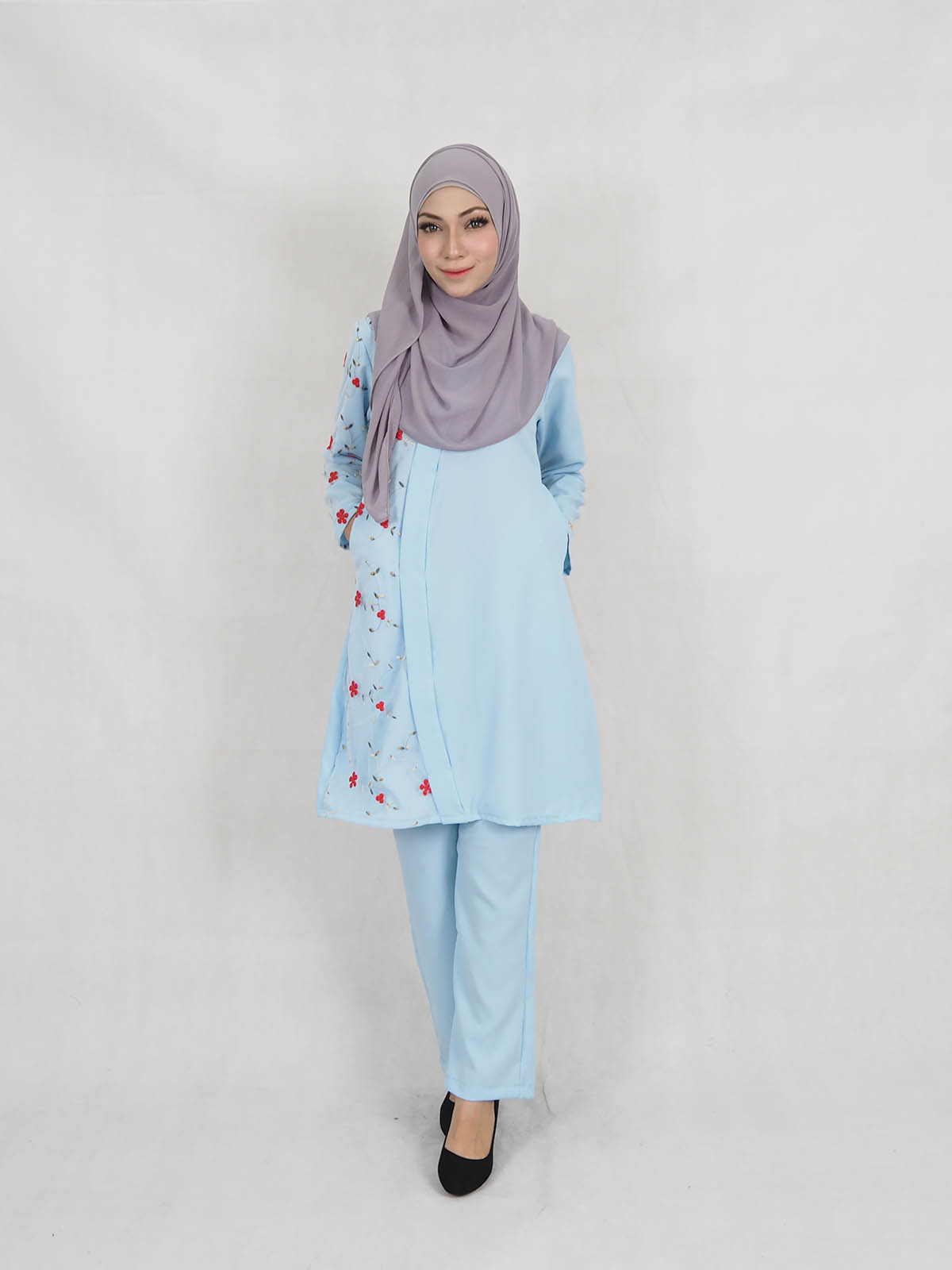 SW5319 BLOUSE + PANTS SET LIGHT BLUE