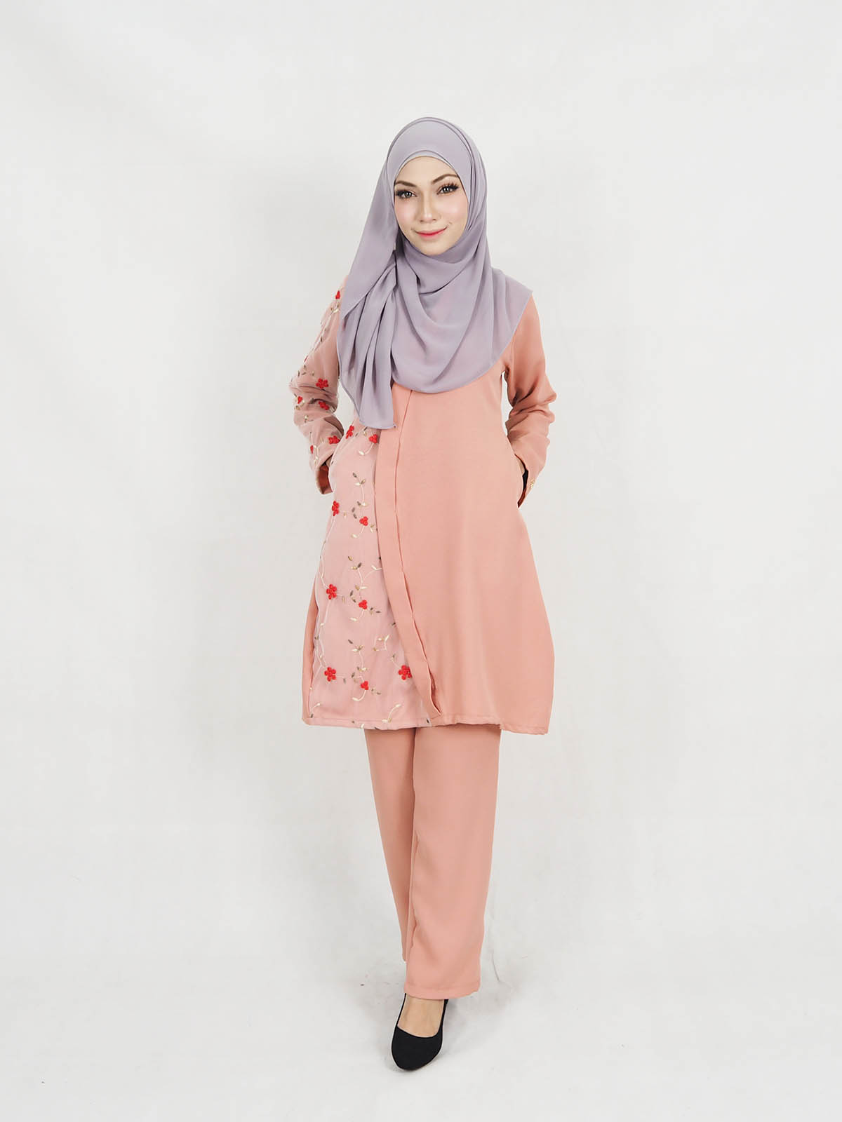 SW5319 BLOUSE + PANTS SET PEACH