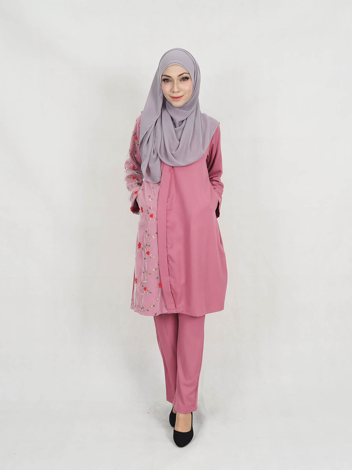SW5319 BLOUSE + PANTS SET DUSTY PINK