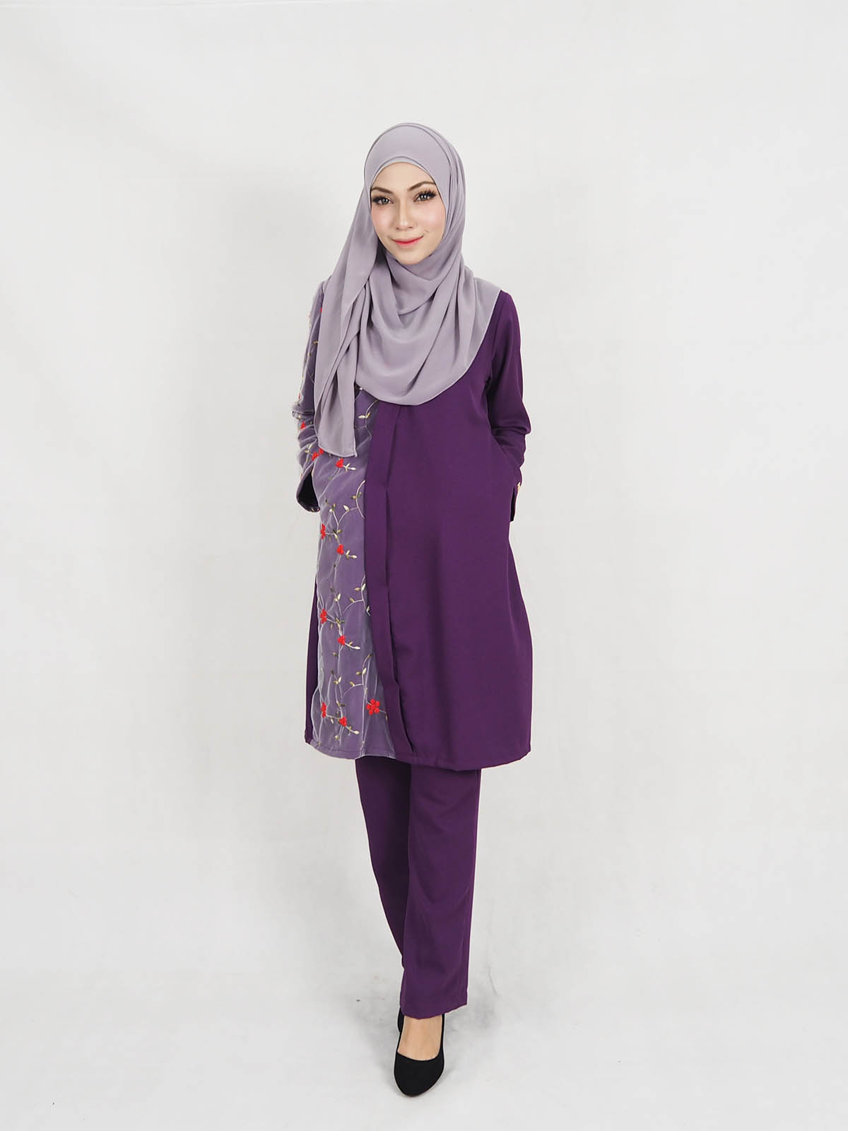 SW5319 BLOUSE + PANTS SET PURPLE
