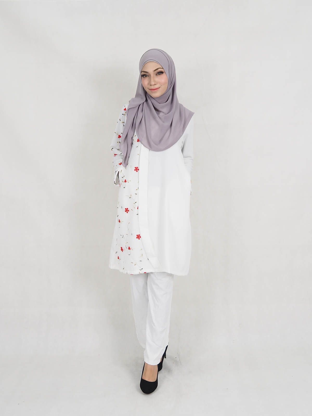 SW5319 BLOUSE + PANTS SET WHITE