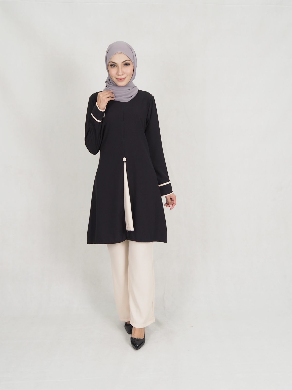 SW5311 LOFA BLOUSE & PANTS SET BLACK