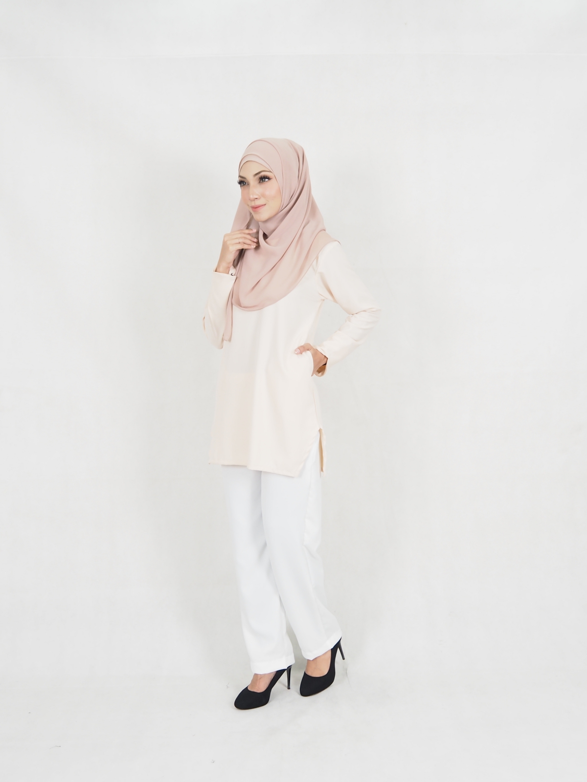SW5322 WOMEN'S BLOUSE & PALAZZO CREAM