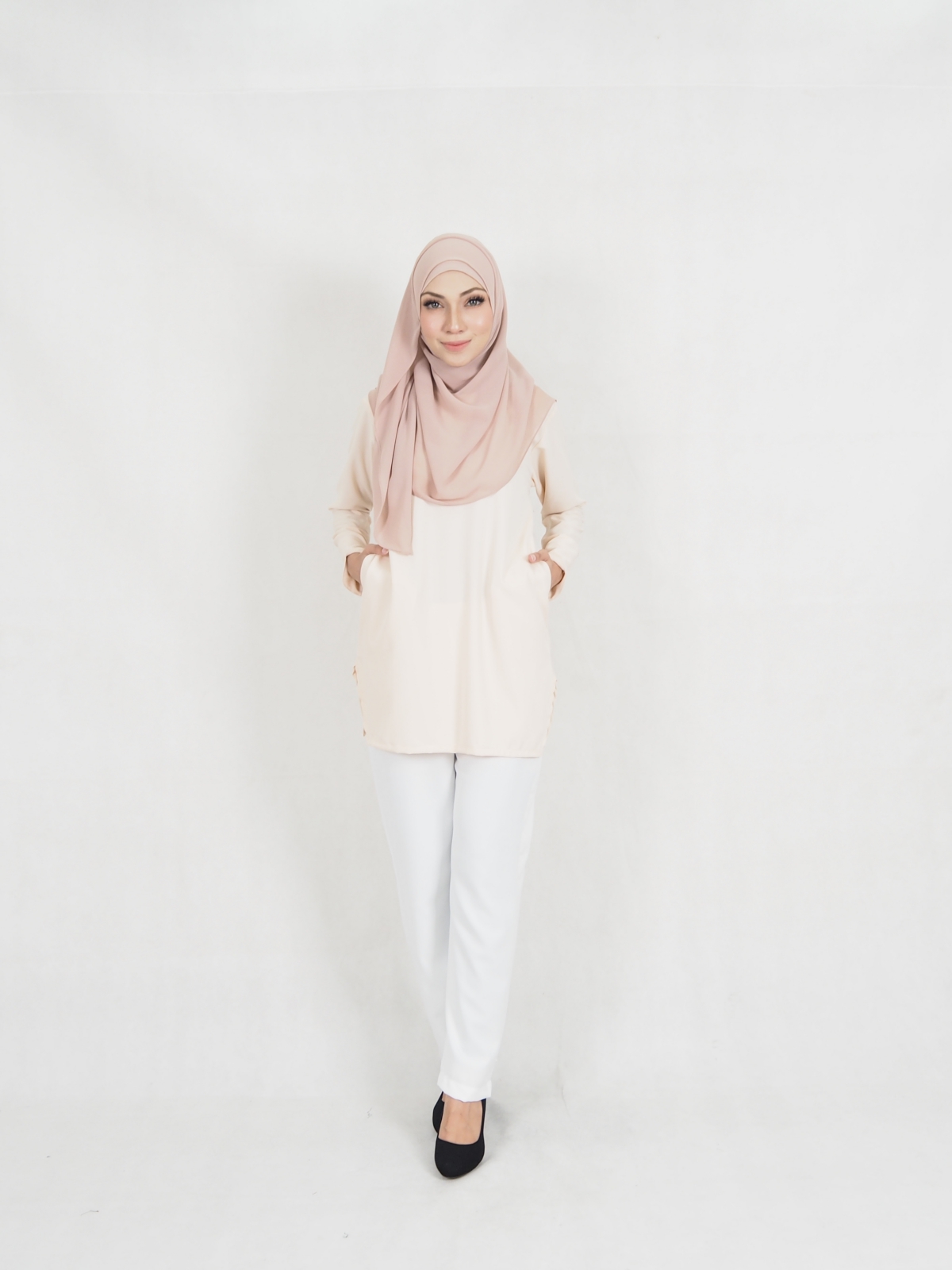 SW5322 WOMEN'S BLOUSE & PALAZZO CREAM