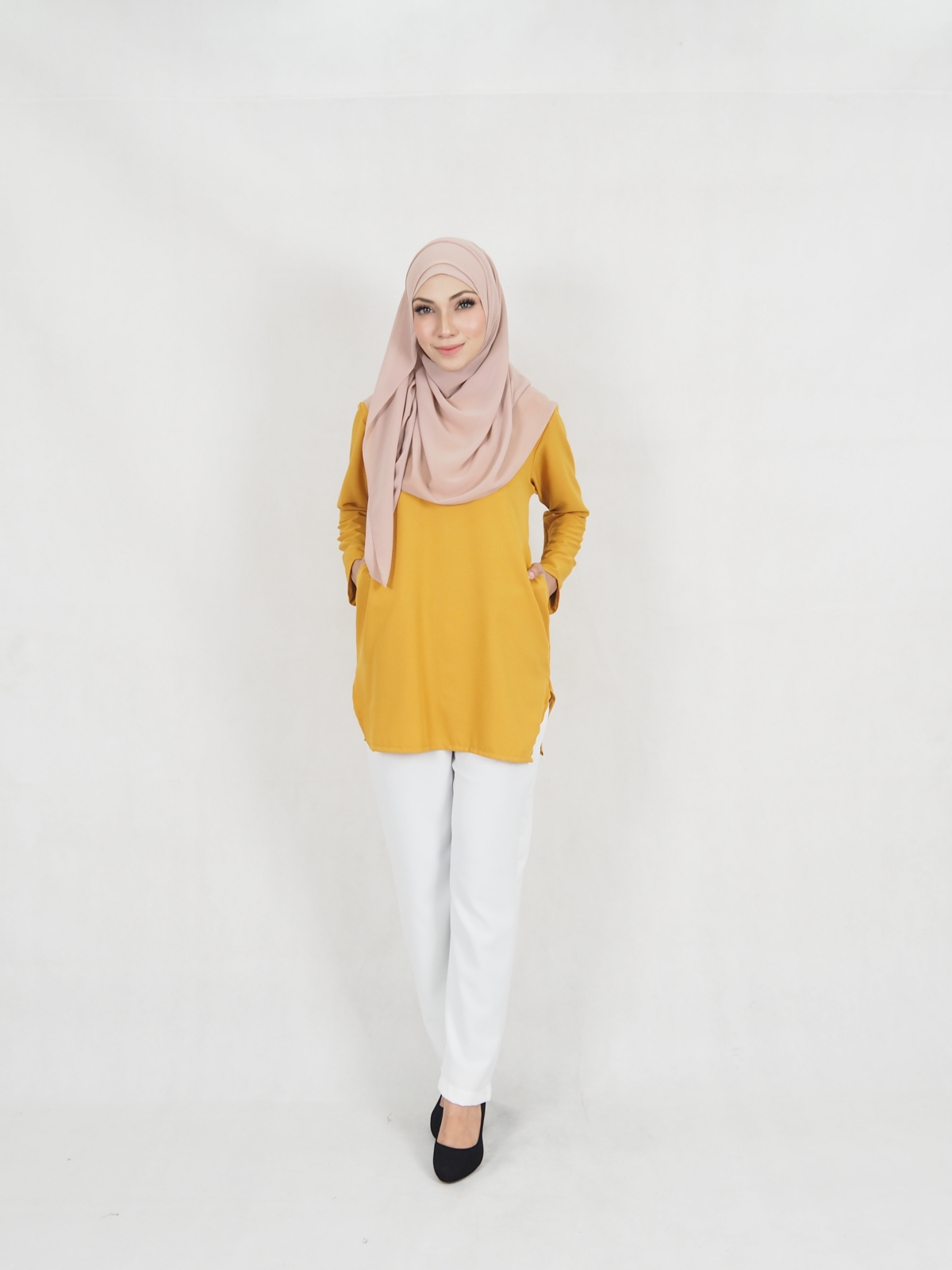 SW5322 WOMEN'S BLOUSE & PALAZZO MUSTARD