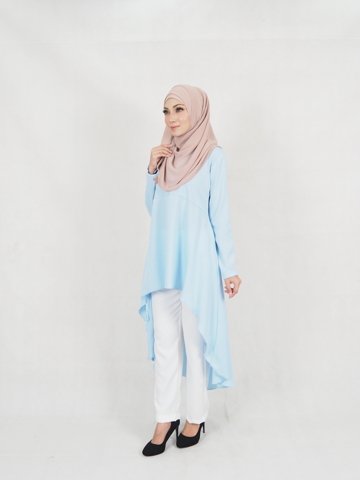 SW5323 AMEERA FASHION BLOUSE LIGHT BLUE