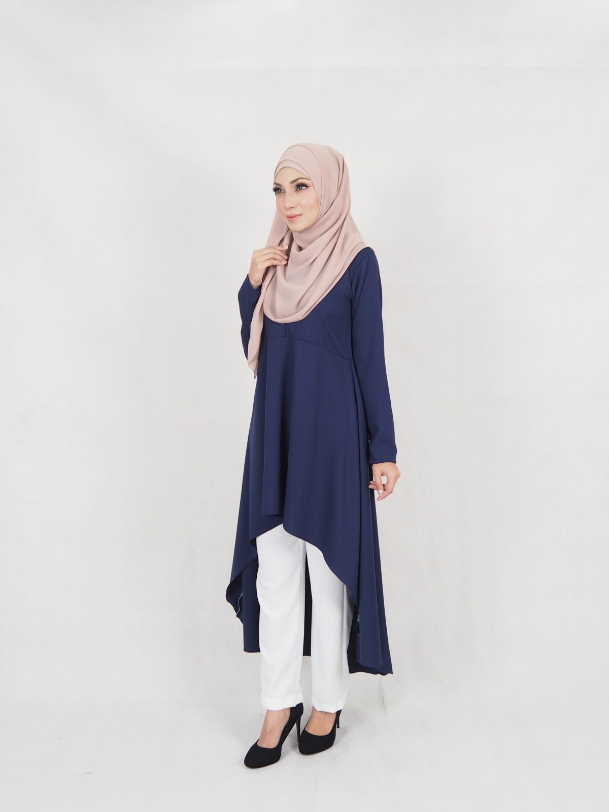 SW5323 AMEERA FASHION BLOUSE NAVY BLUE