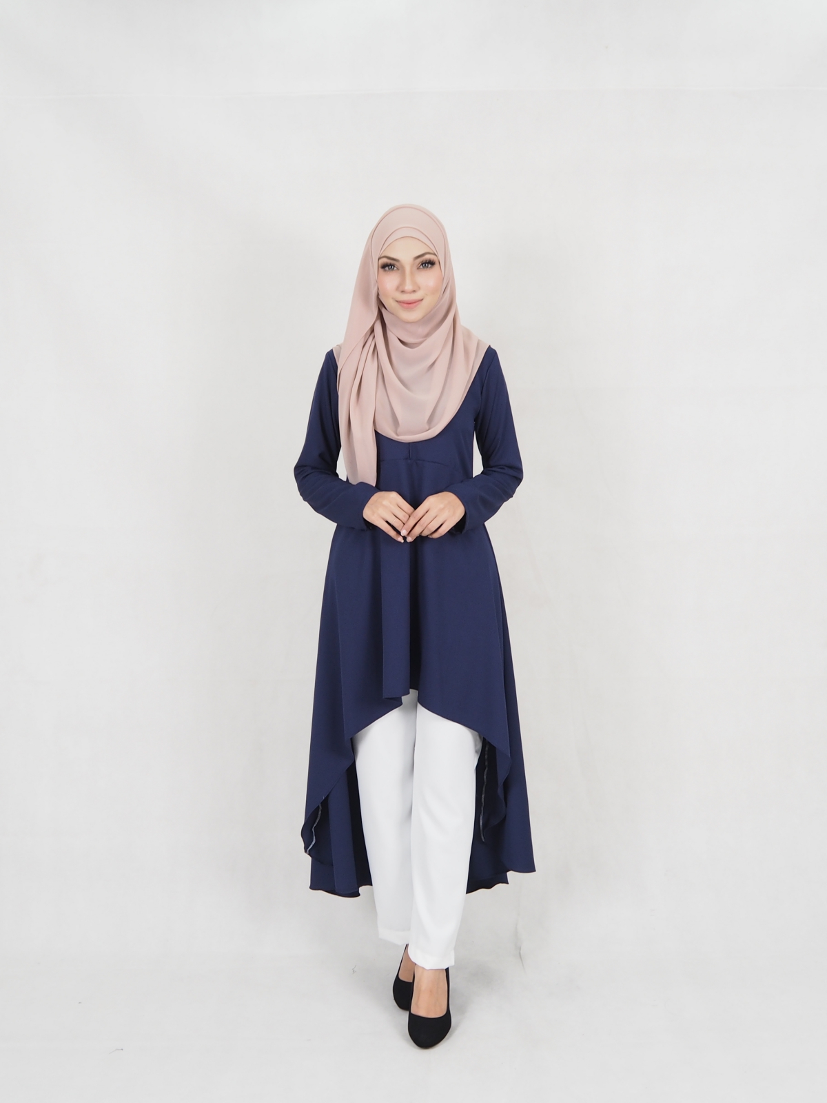 SW5323 AMEERA FASHION BLOUSE NAVY BLUE