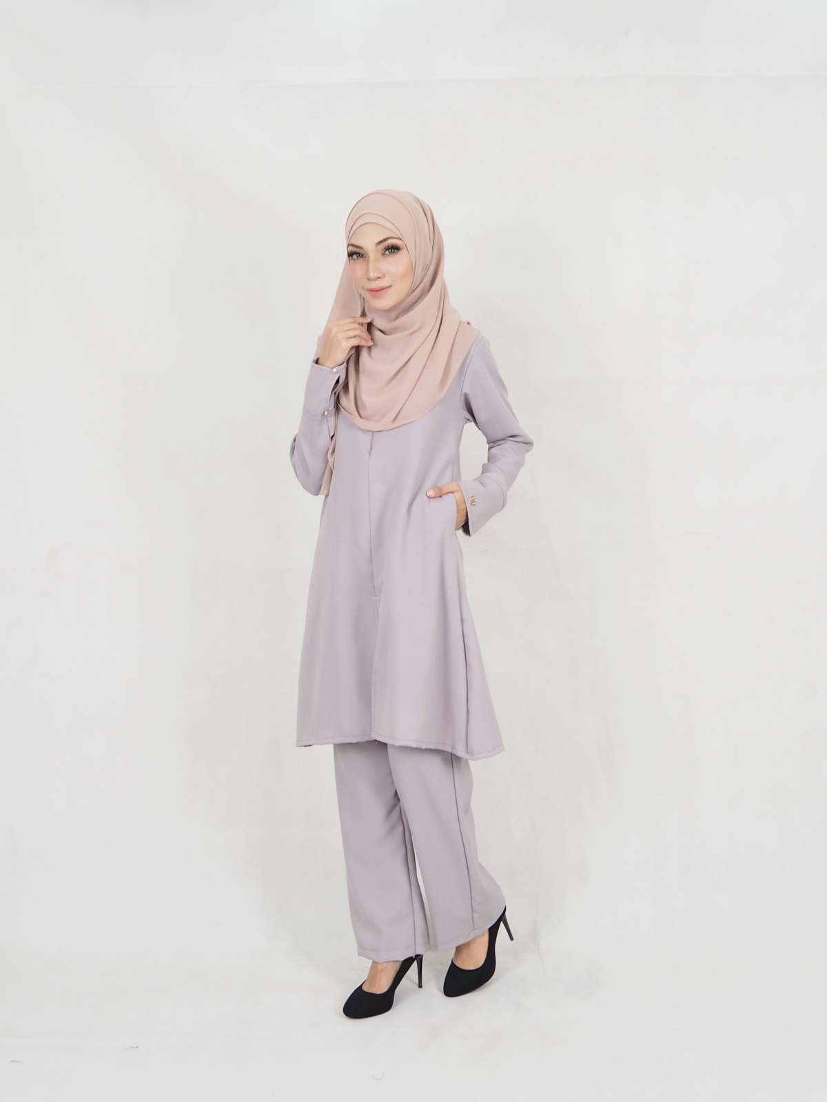 SW5326 WOMEN'S MODERN BLOUSE GREY