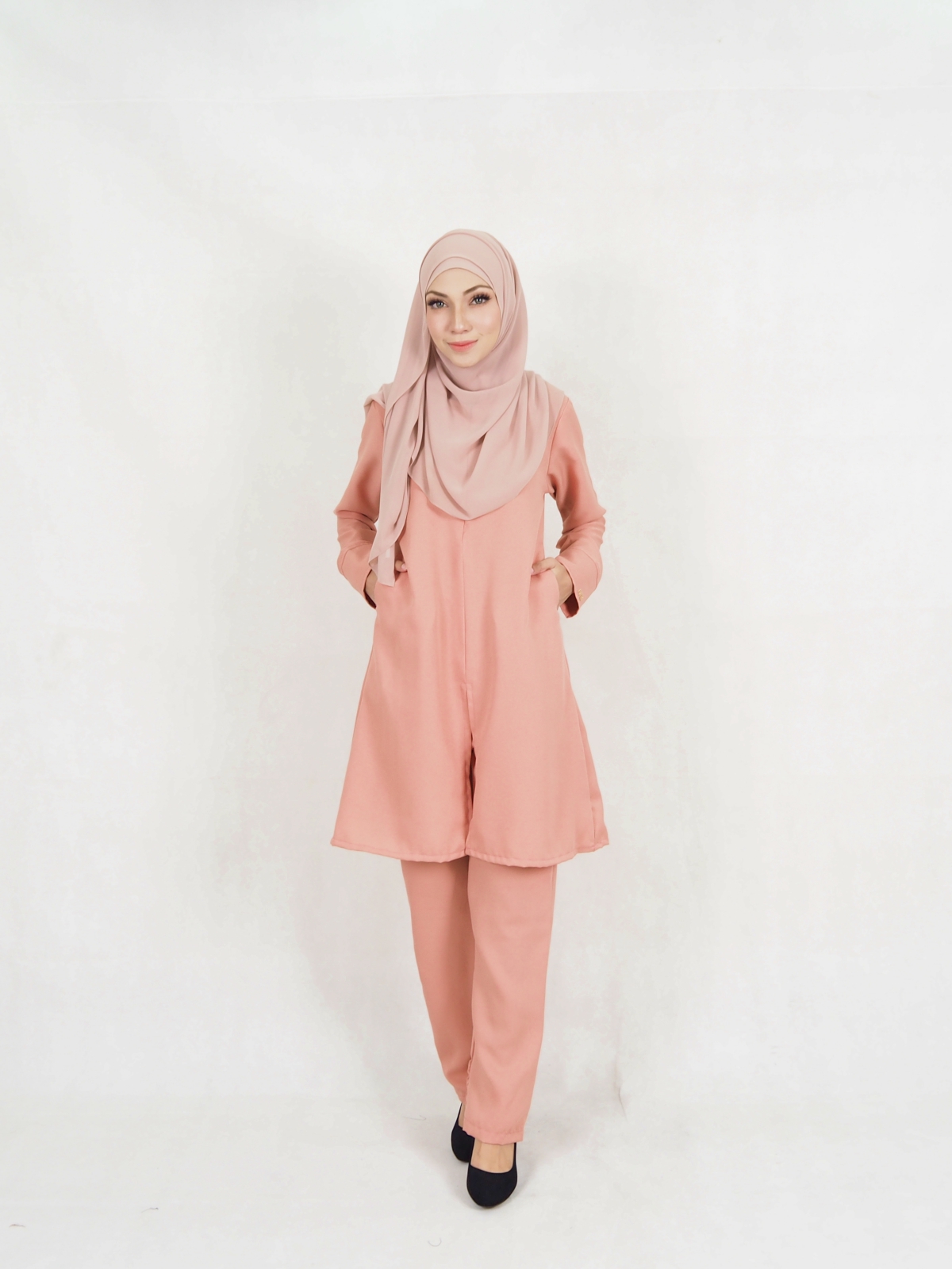 SW5326 WOMEN'S MODERN BLOUSE PEACH