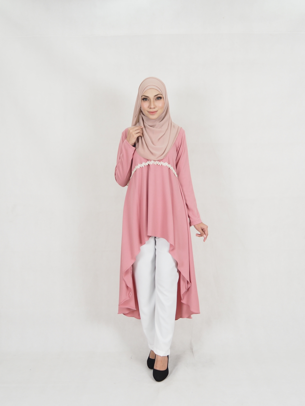 SW5327 STYLISH MODERN BLOUSE + PANTS DUSTY PINK