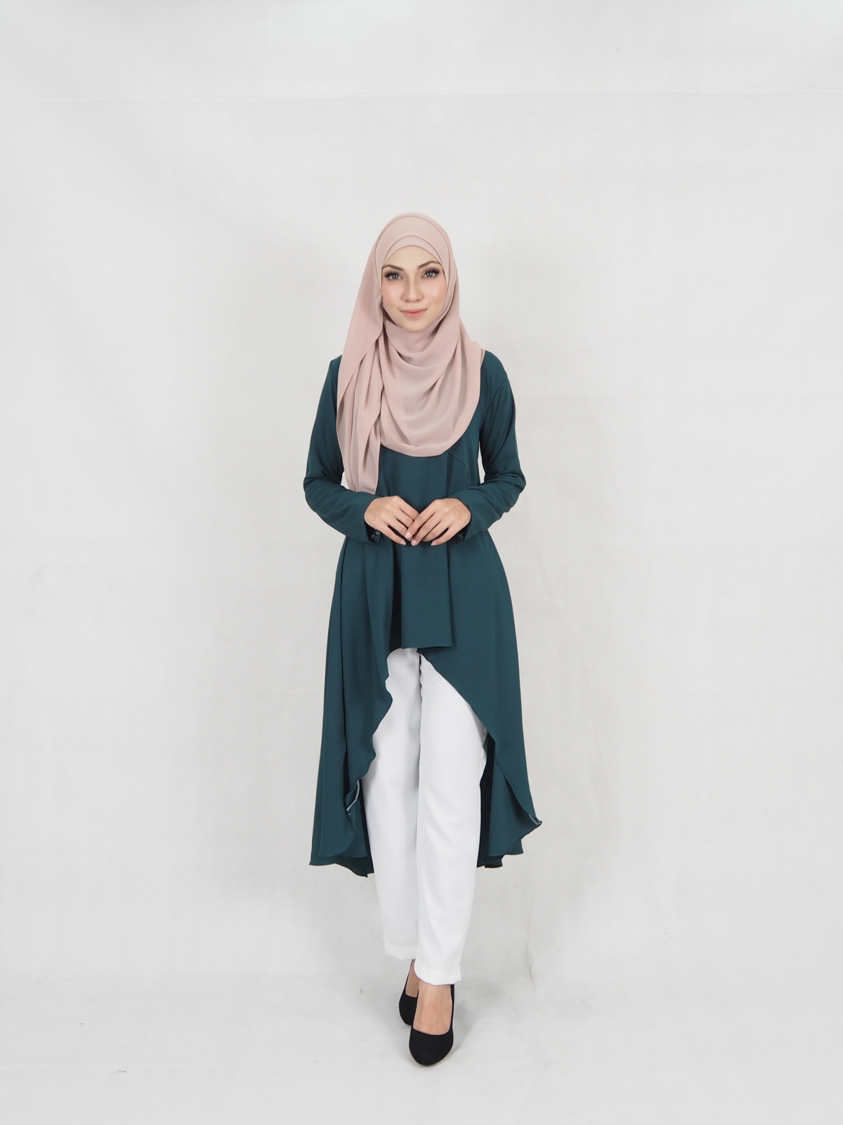 SW5327 STYLISH MODERN BLOUSE + PANTS EMERALD GREEN