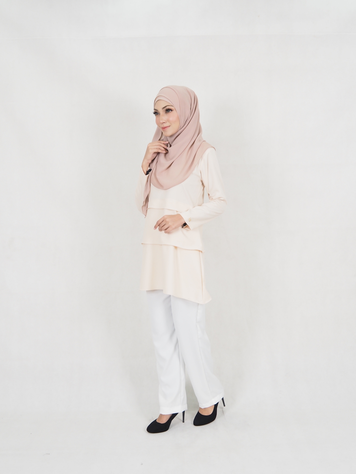 SW5329 NIDIYA BLOUSE & PALAZZO SET CREAM