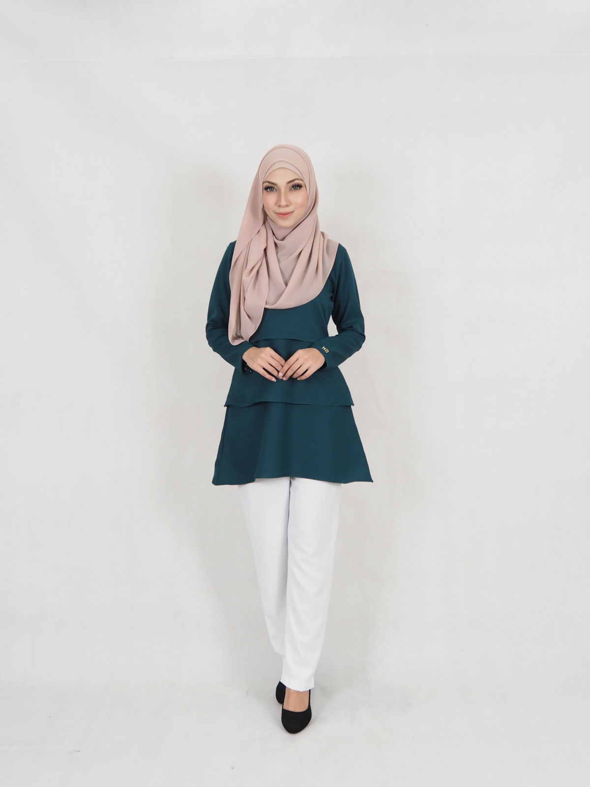 SW5329 NIDIYA BLOUSE & PALAZZO SET EMERALD GREEN