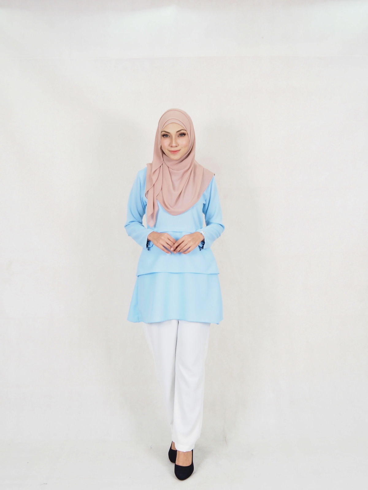 SW5329 NIDIYA BLOUSE & PALAZZO SET LIGHT BLUE