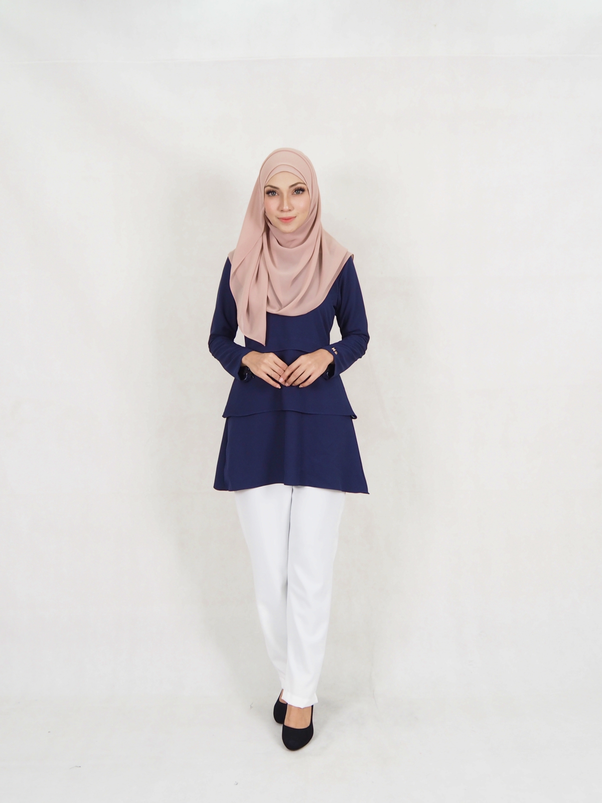 SW5329 NIDIYA BLOUSE & PALAZZO SET NAVY BLUE