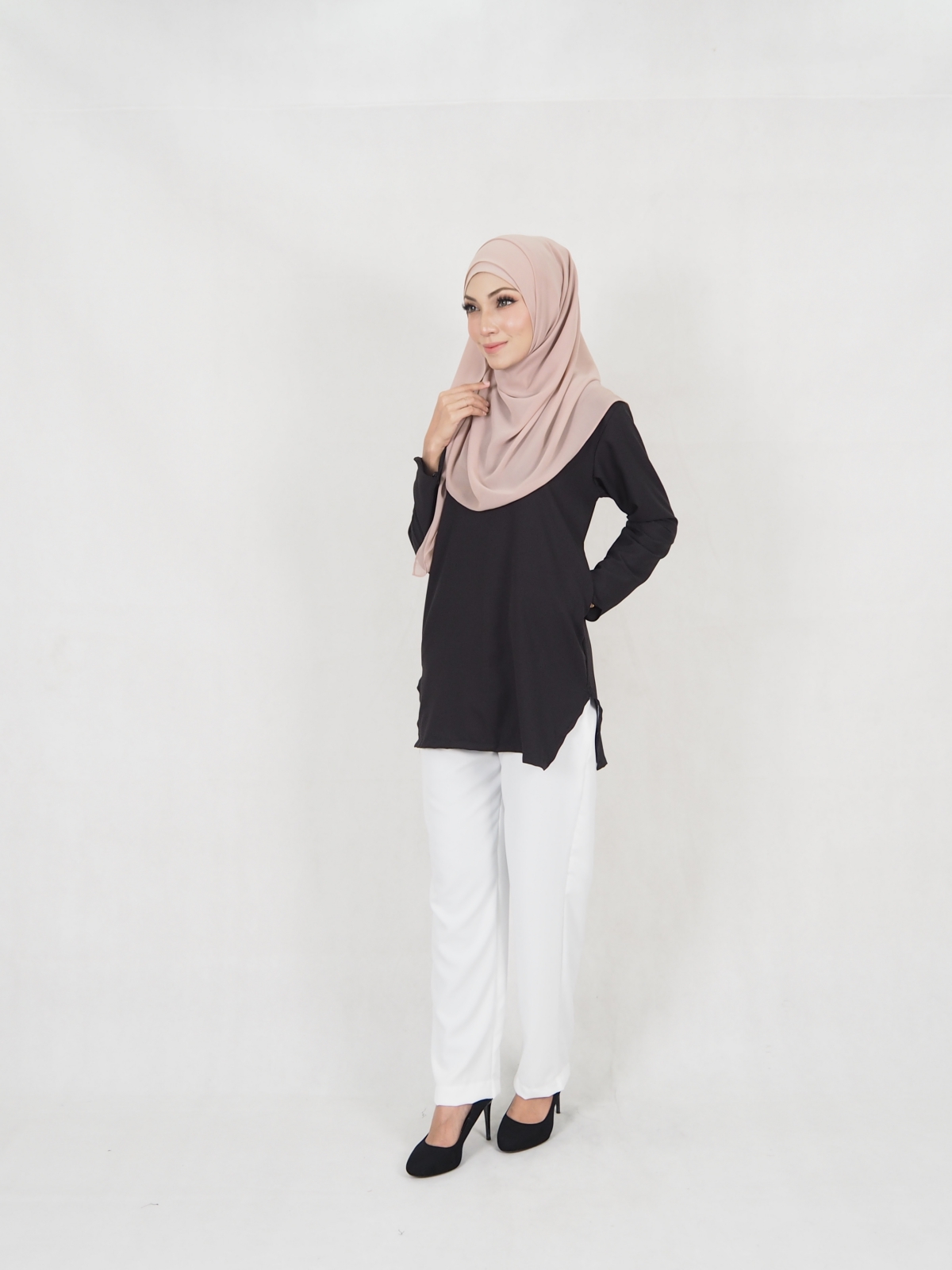 SW5330 TRENDY BLOUSE + PALAZZO BLACK