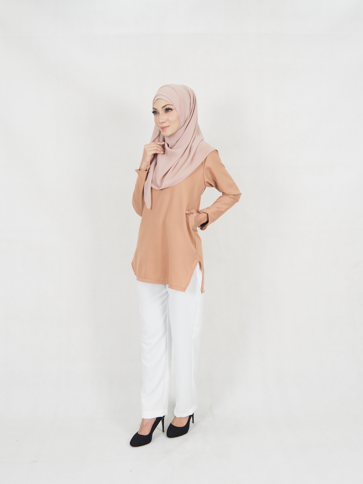 SW5330 TRENDY BLOUSE + PALAZZO BROWN