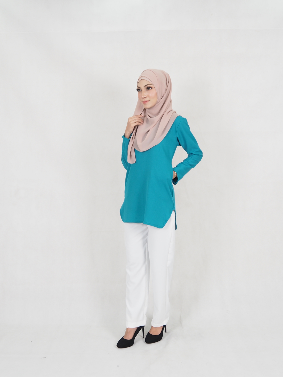 SW5330 TRENDY BLOUSE + PALAZZO GREEN