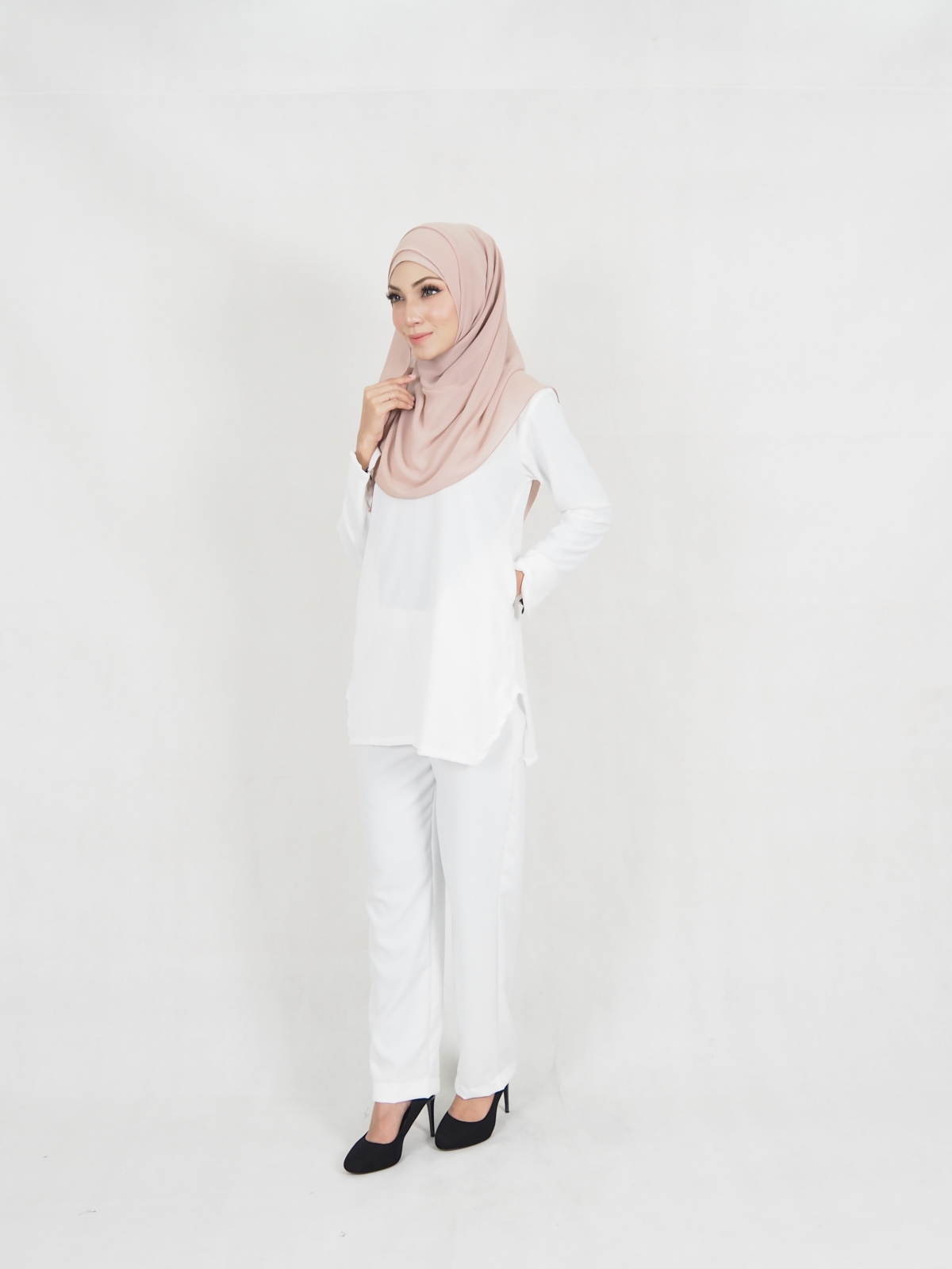 SW5330 TRENDY BLOUSE + PALAZZO WHITE