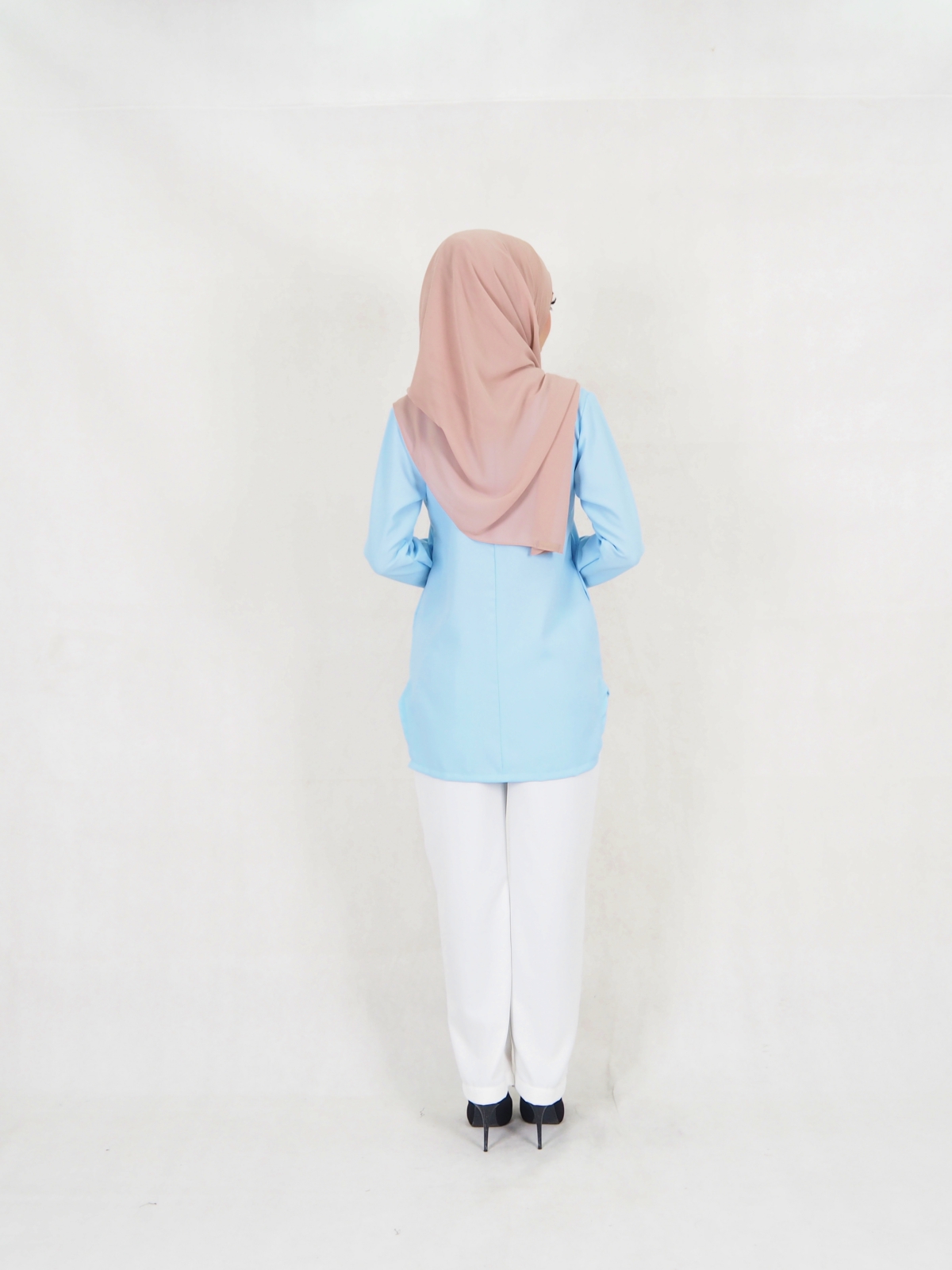 SW5330 TRENDY BLOUSE + PALAZZO LIGHT BLUE