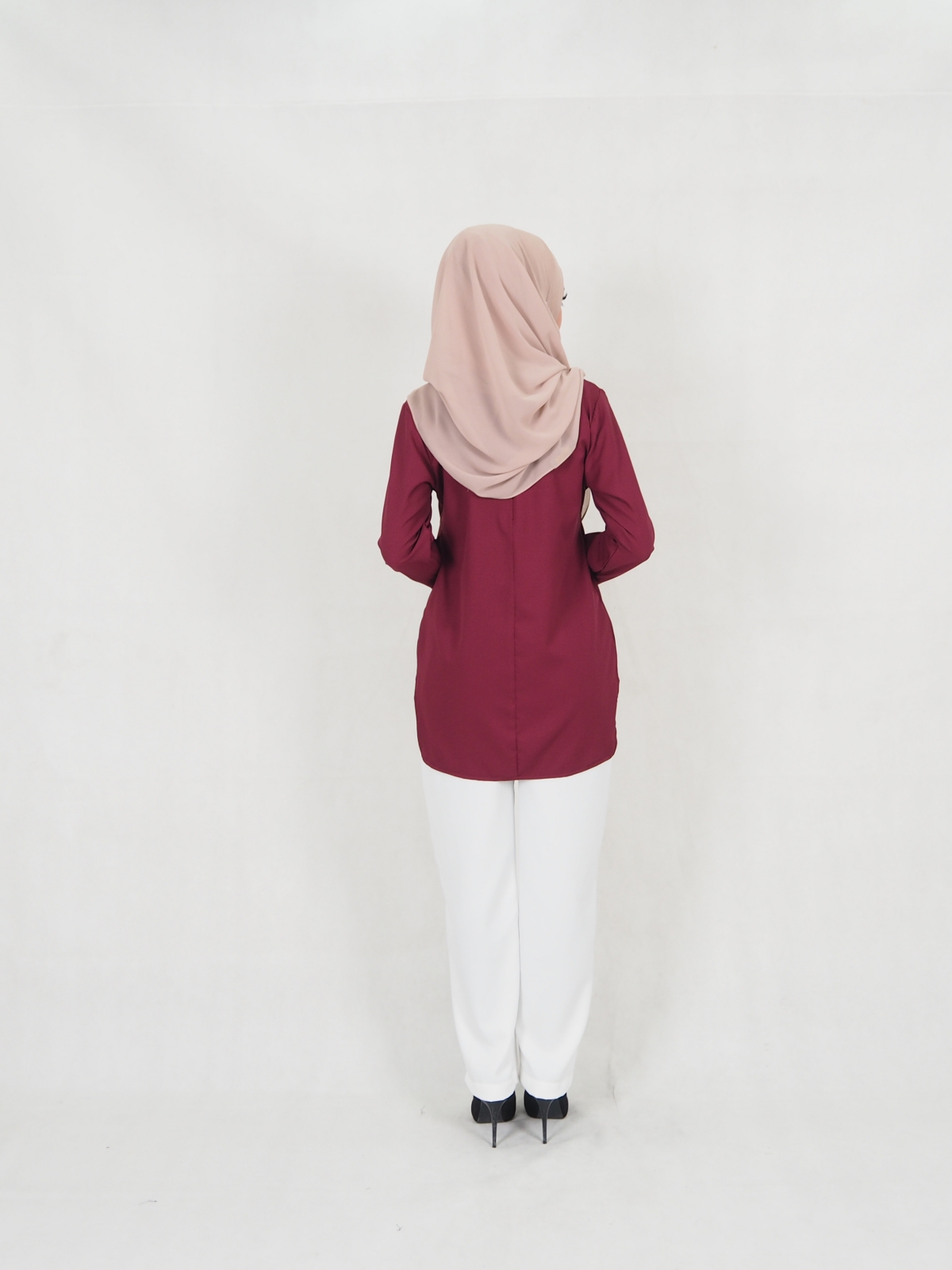 SW5330 TRENDY BLOUSE + PALAZZO MAROON
