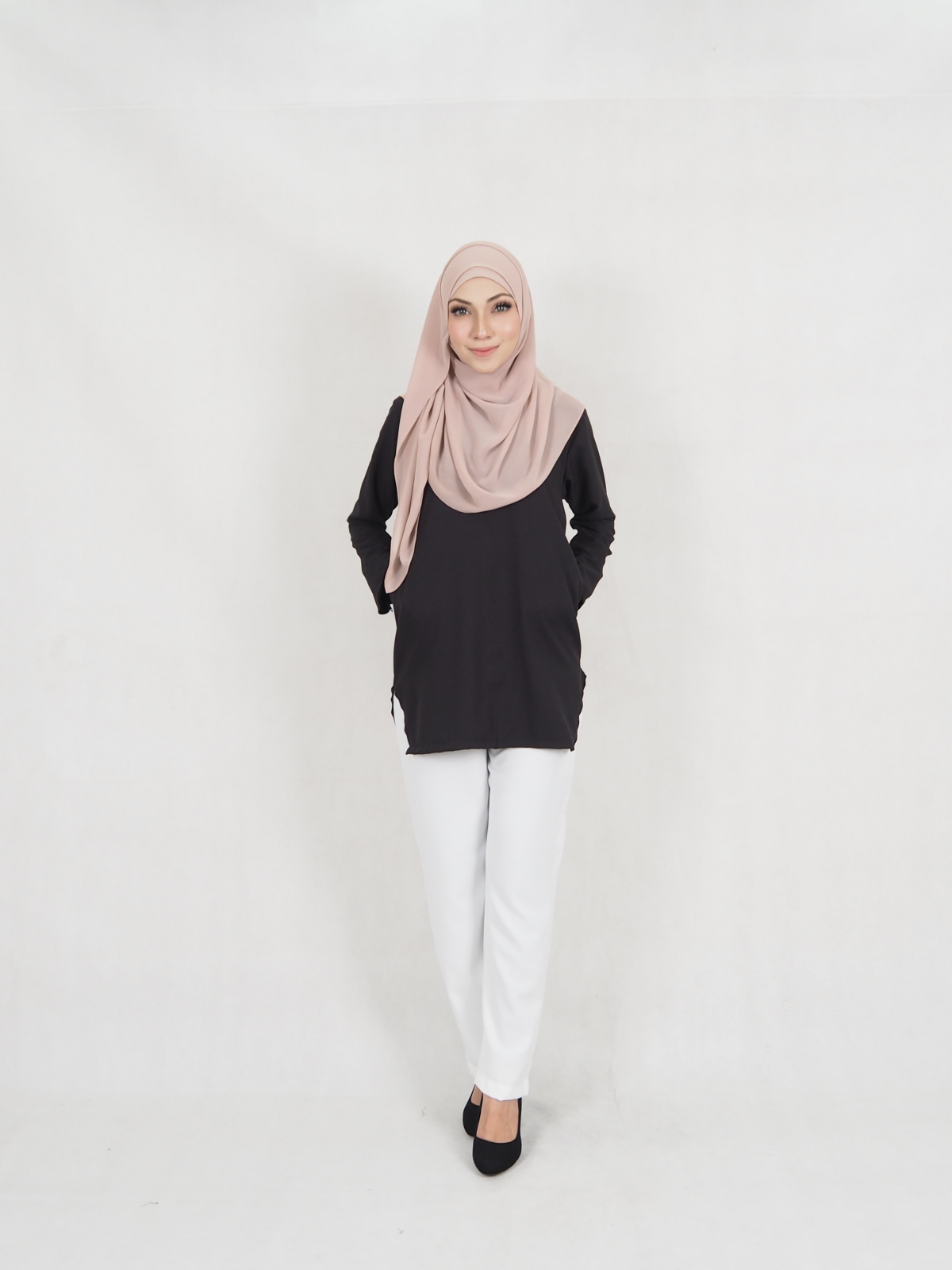 SW5330 TRENDY BLOUSE + PALAZZO BLACK