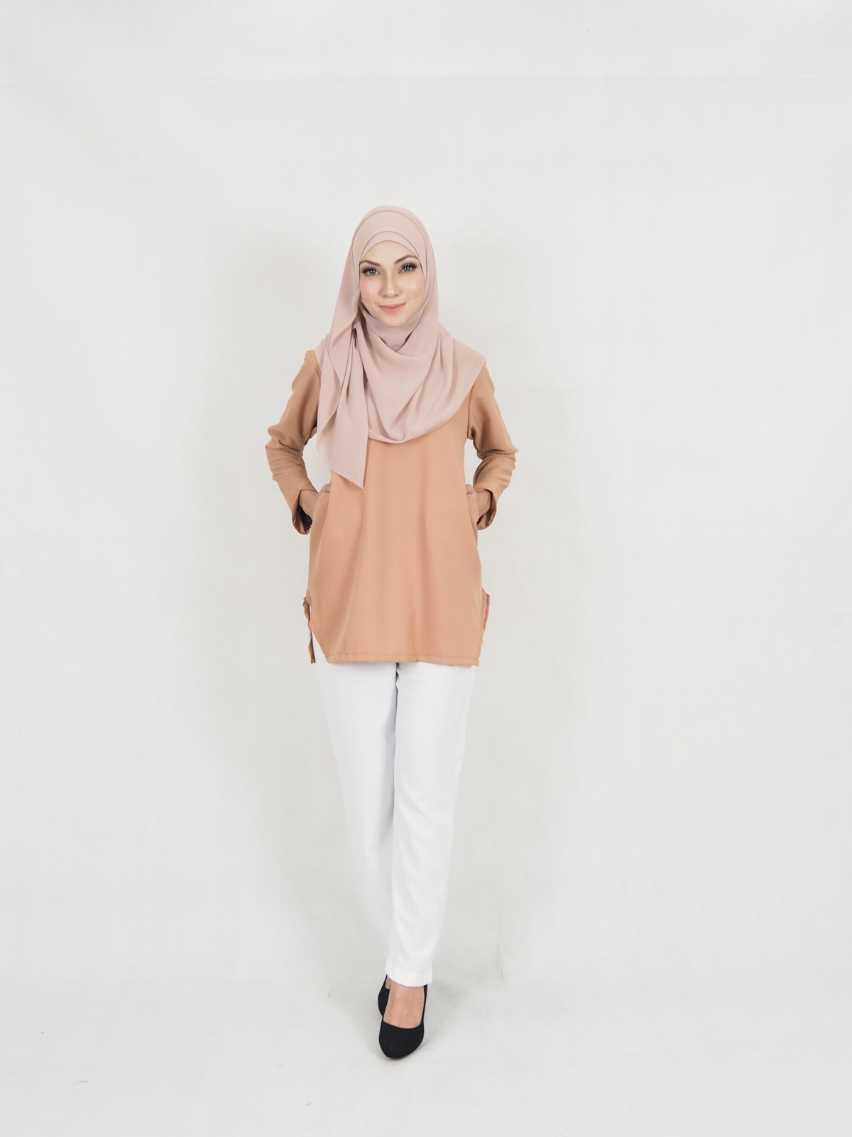 SW5330 TRENDY BLOUSE + PALAZZO BROWN