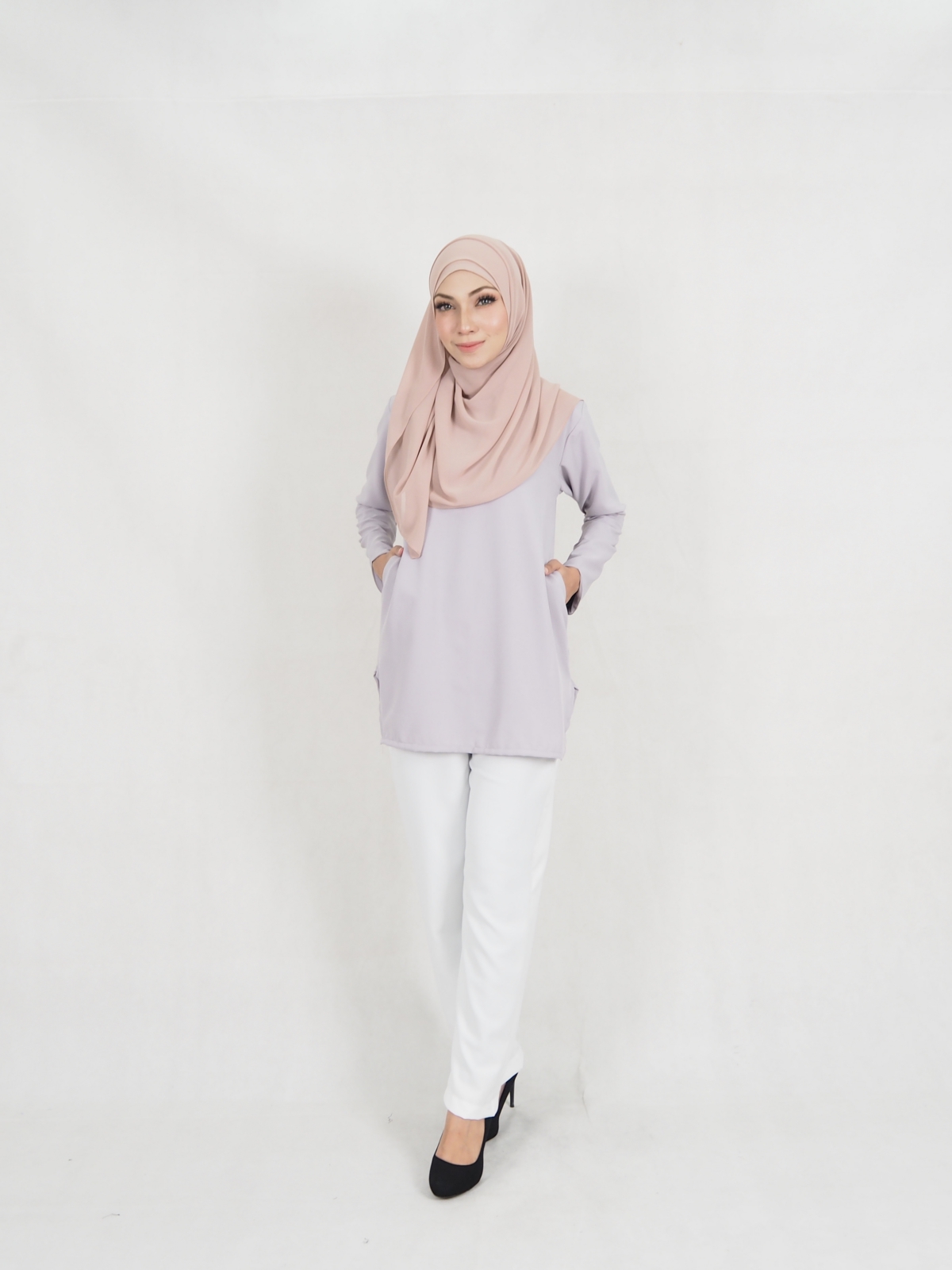 SW5330 TRENDY BLOUSE + PALAZZO GREY