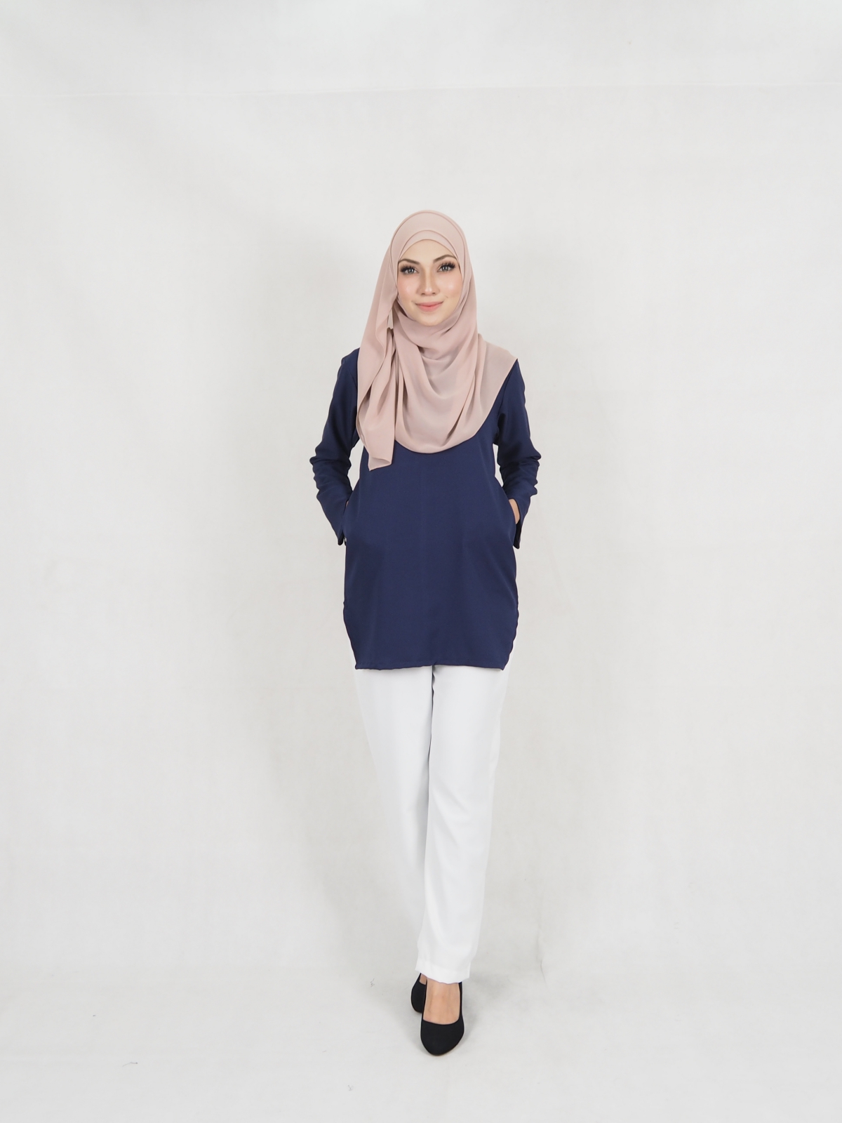 SW5330 TRENDY BLOUSE + PALAZZO NAVY BLUE