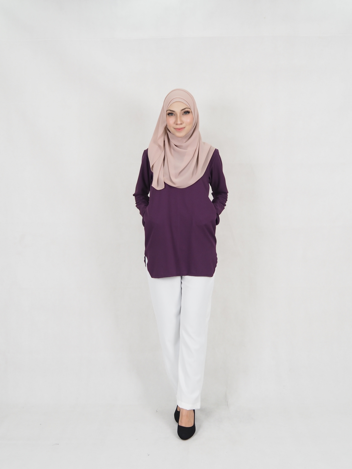 SW5330 TRENDY BLOUSE + PALAZZO PURPLE