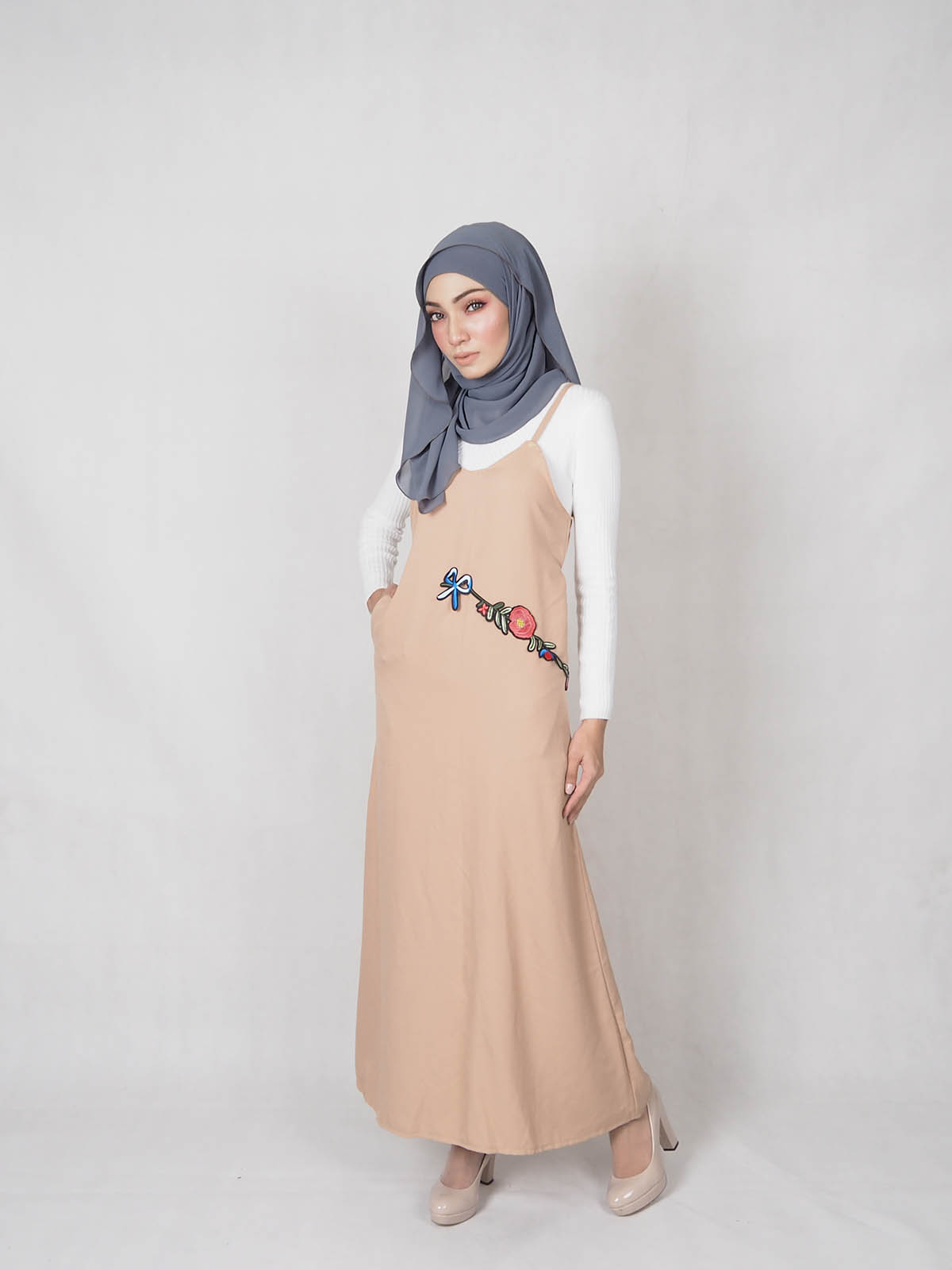 SW5333 WOMEN'S FASHION DRESS BROWN