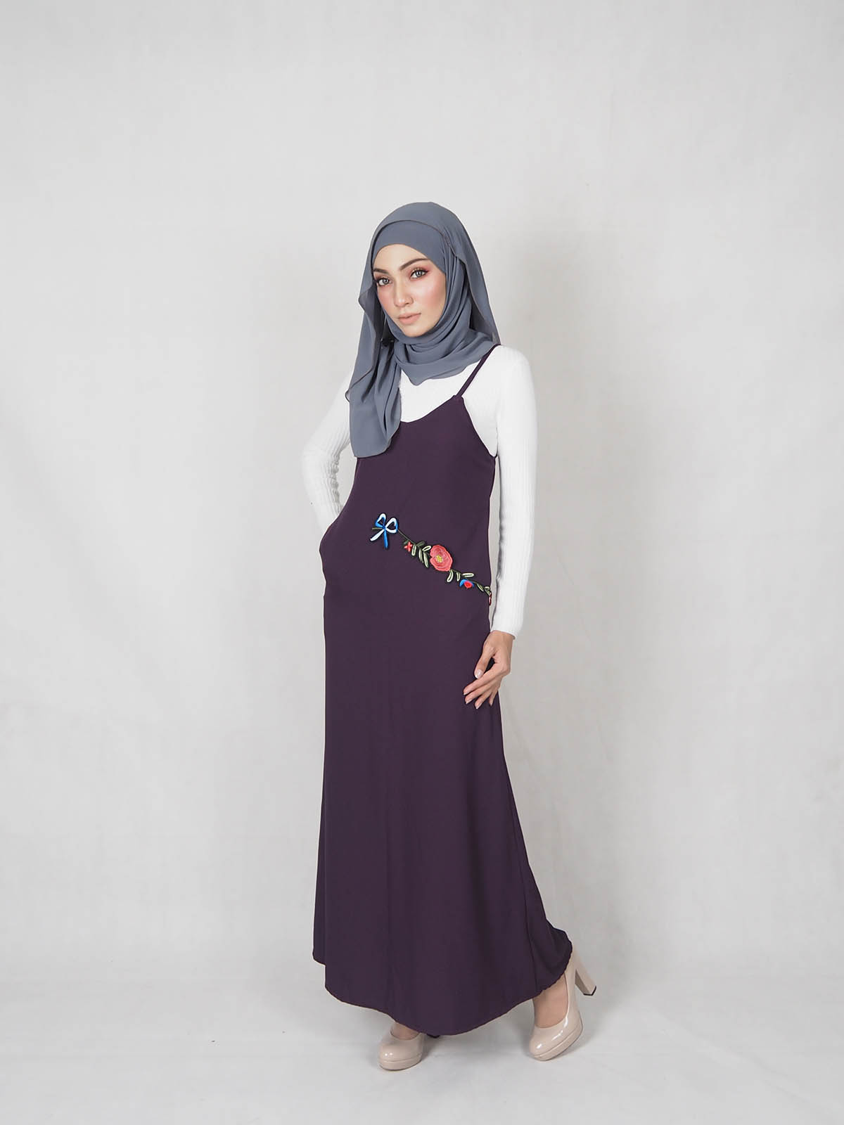 SW5333 WOMEN'S FASHION DRESS PURPLE