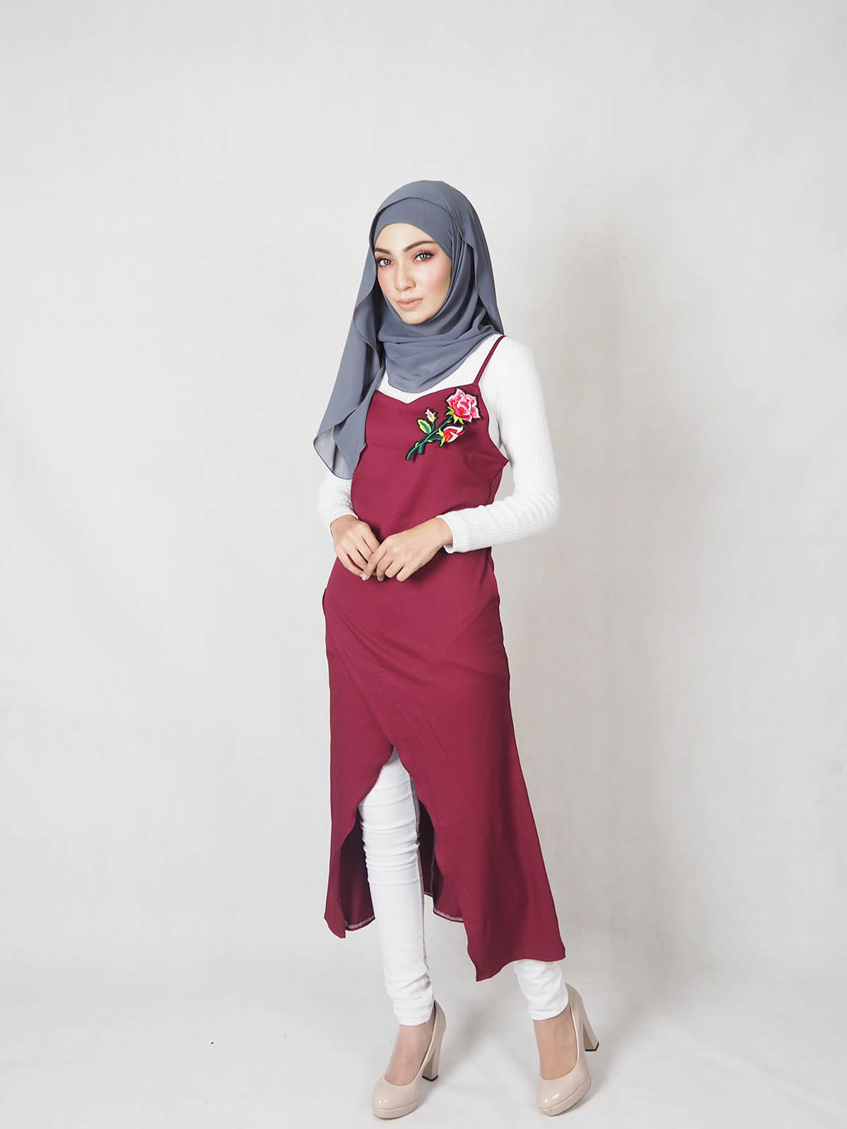 SW5334 LOVELY FLOWER DRESS MAROON