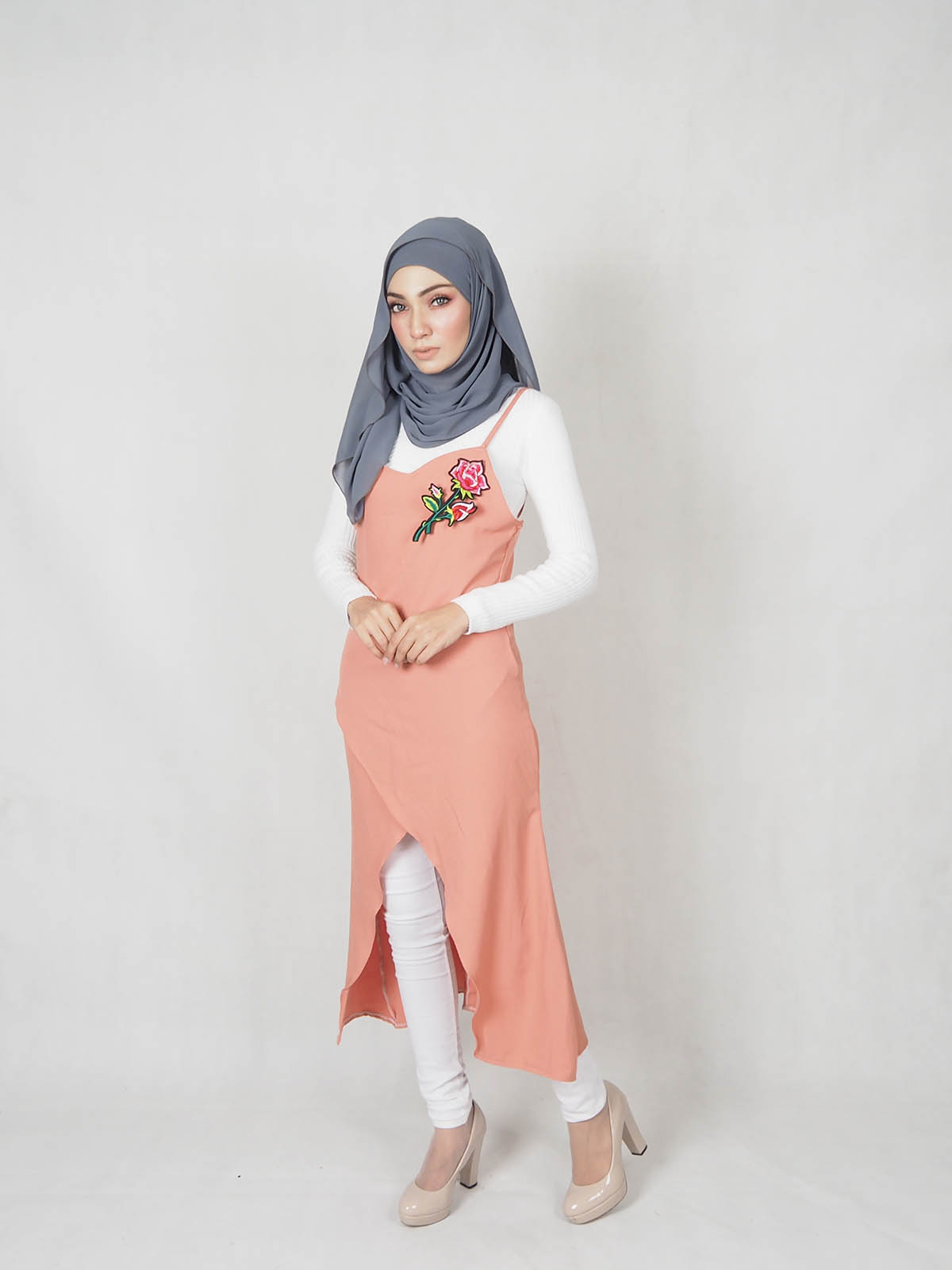 SW5334 LOVELY FLOWER DRESS PEACH