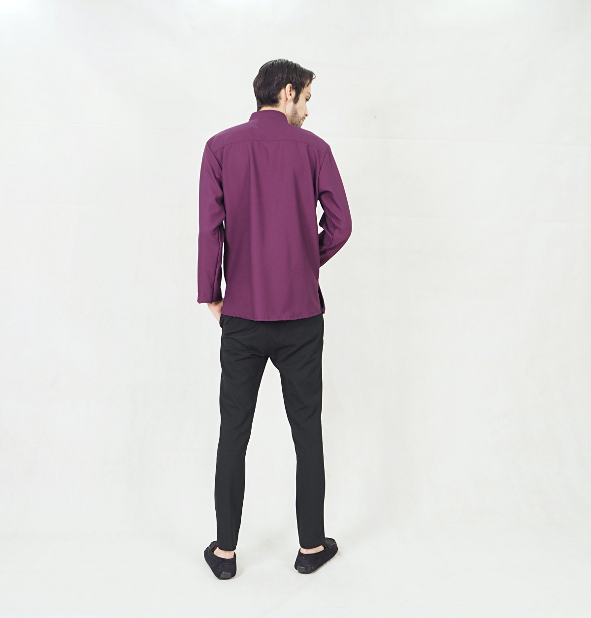 SW5337  MENS SLIM FIT KURTA PURPLE