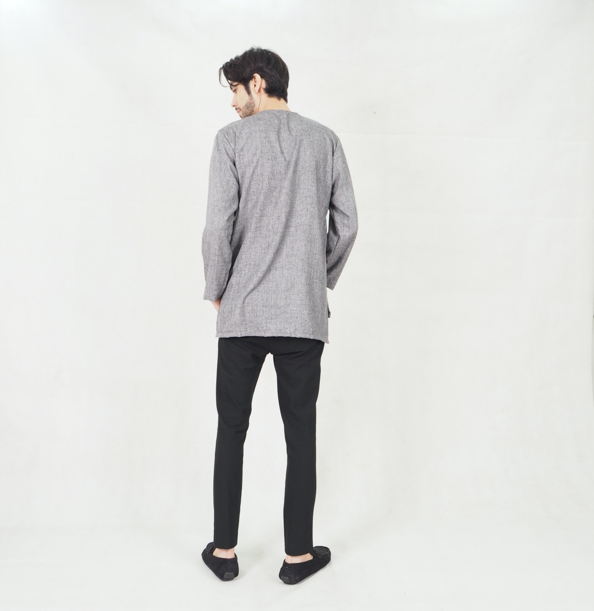 SW5338 MENS STYLISH KURTA BLACK