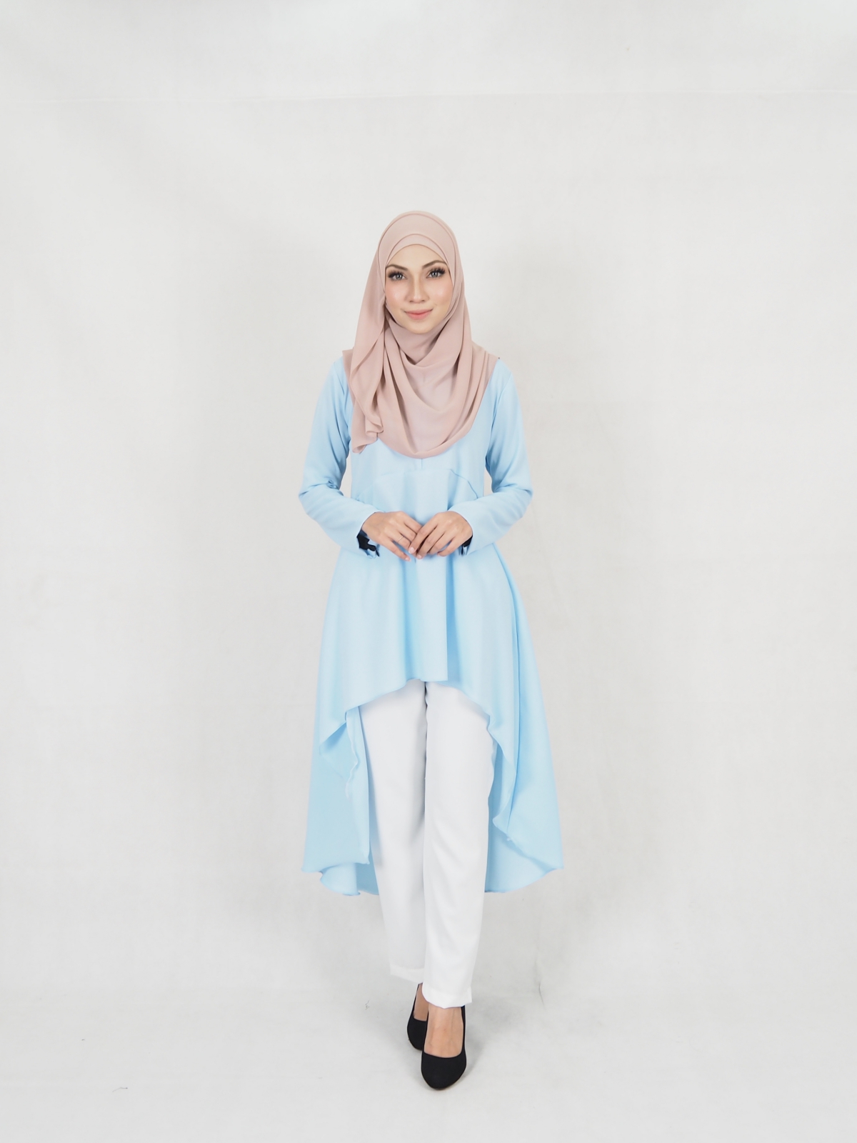 SW5323 AMEERA FASHION BLOUSE LIGHT BLUE