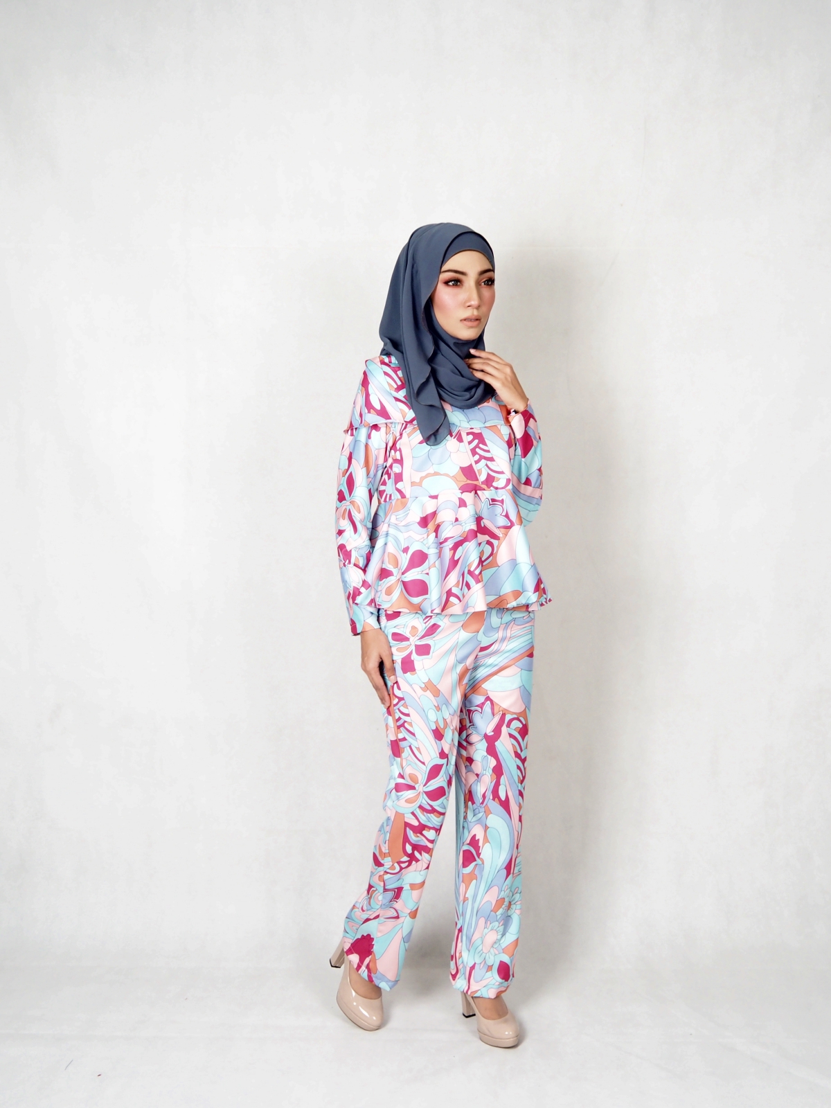 SW5340 WOMEN'S PRINTED BLOUSE + PANTS AS PICTURE