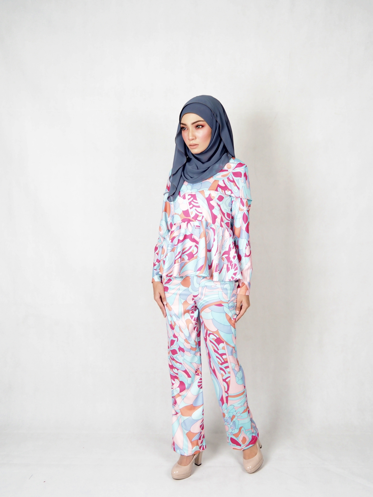 SW5340 WOMEN'S PRINTED BLOUSE + PANTS AS PICTURE